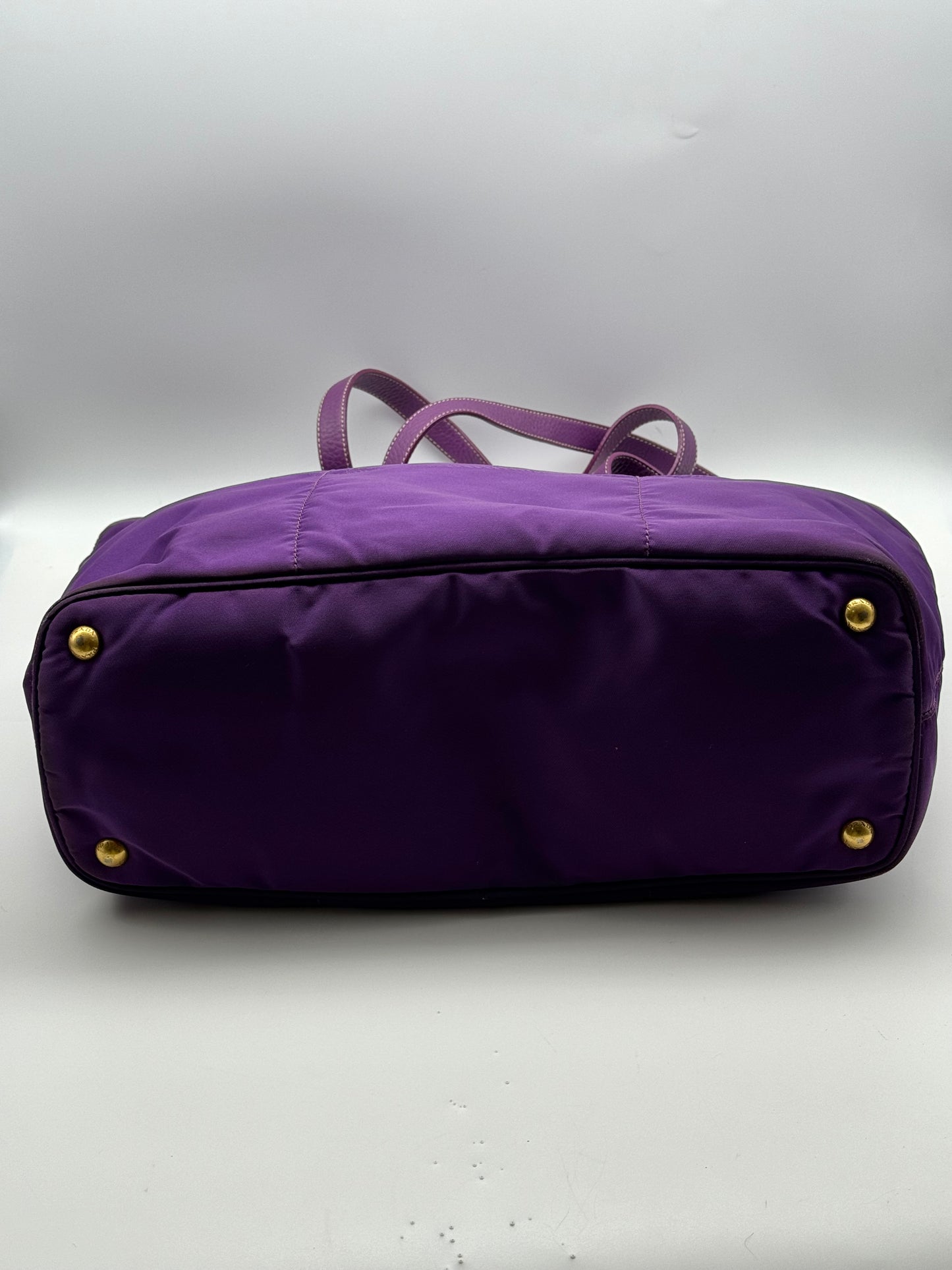 Authentic Prada Tessuto Purple Canapa Logo Large Tote