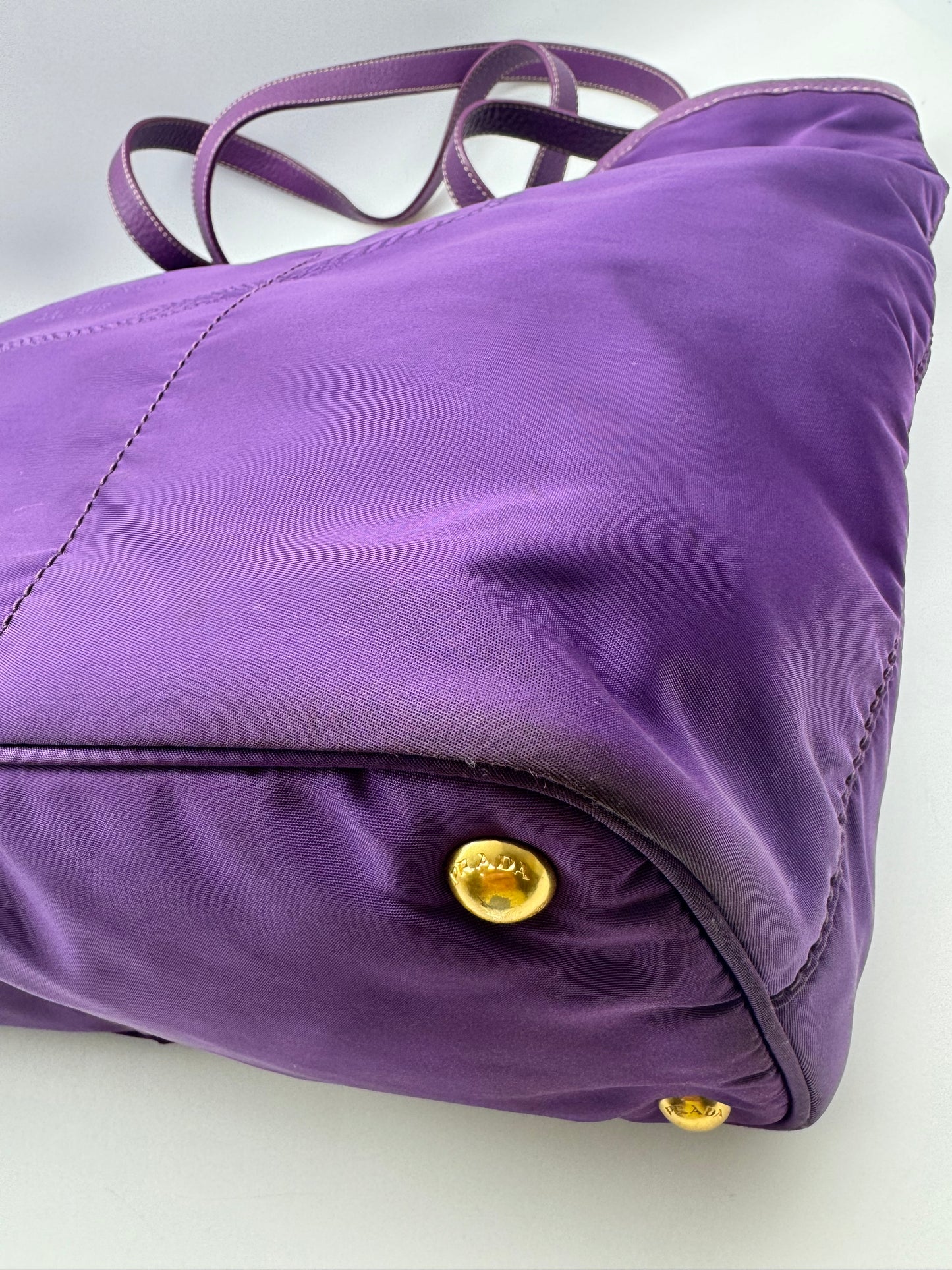 Authentic Prada Tessuto Purple Canapa Logo Large Tote