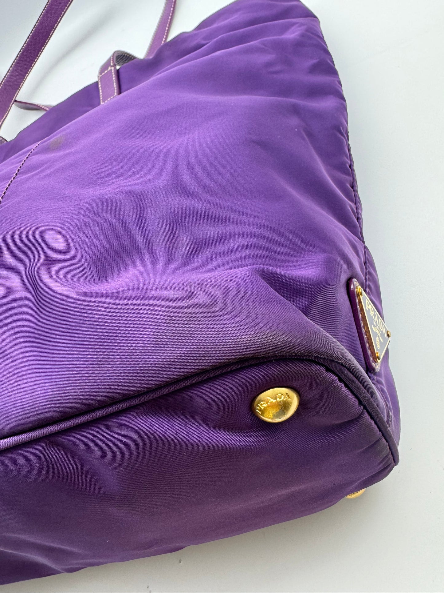 Authentic Prada Tessuto Purple Canapa Logo Large Tote