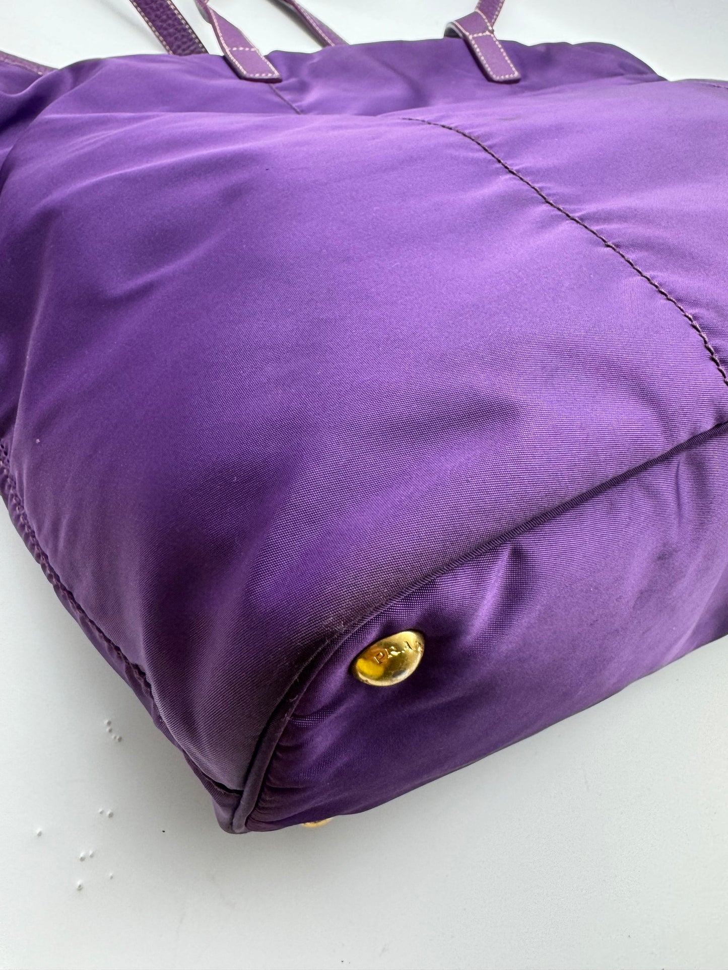 Authentic Prada Tessuto Purple Canapa Logo Large Tote
