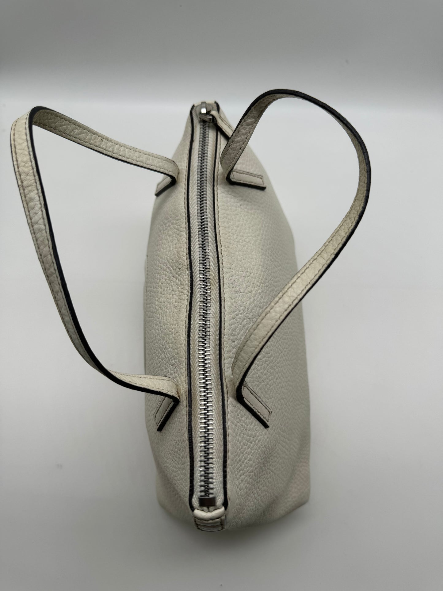 Authentic Gucci Soho Kid White Leather Small Tote
