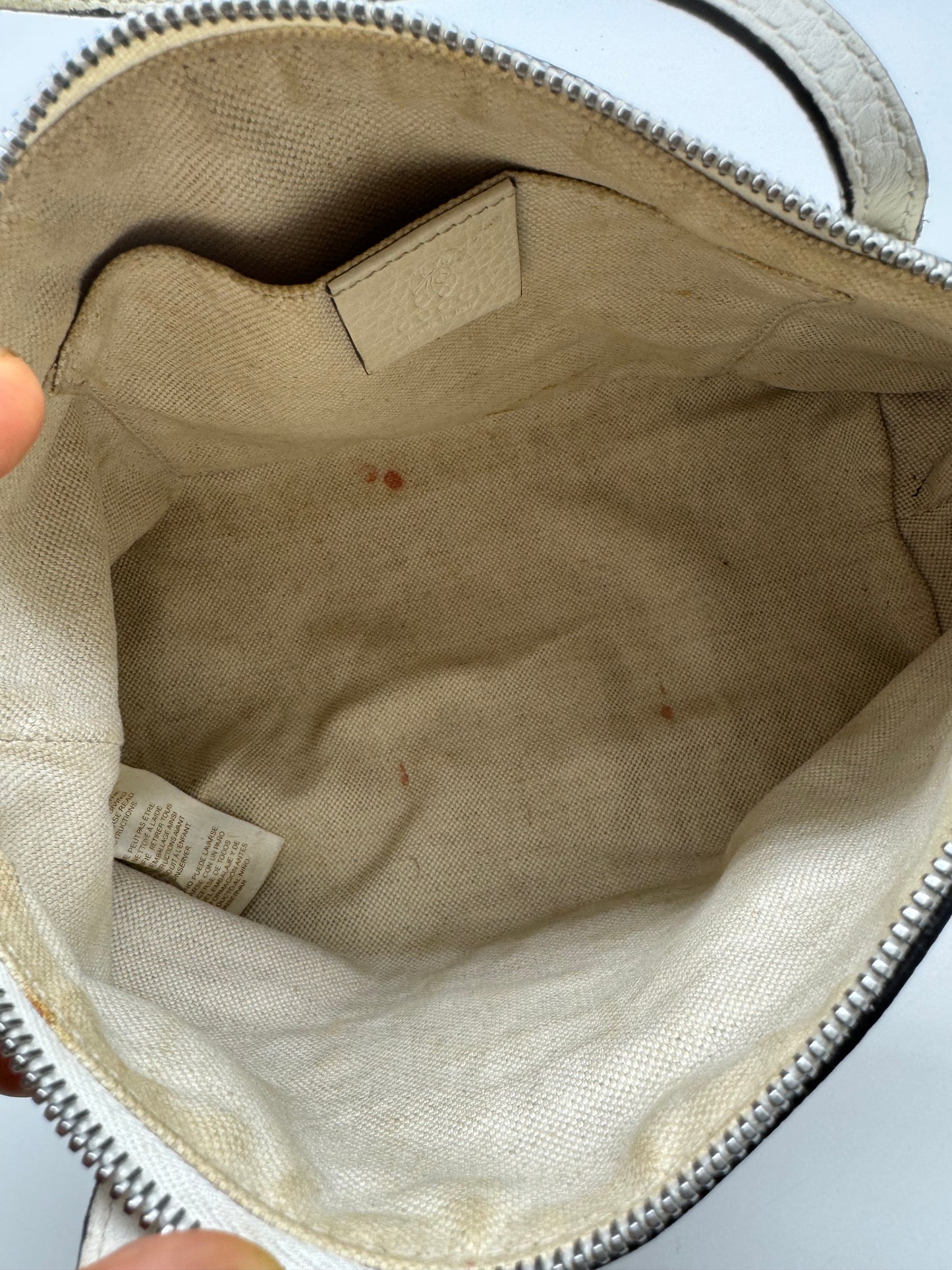 Authentic Gucci Soho Kid White Leather Small Tote