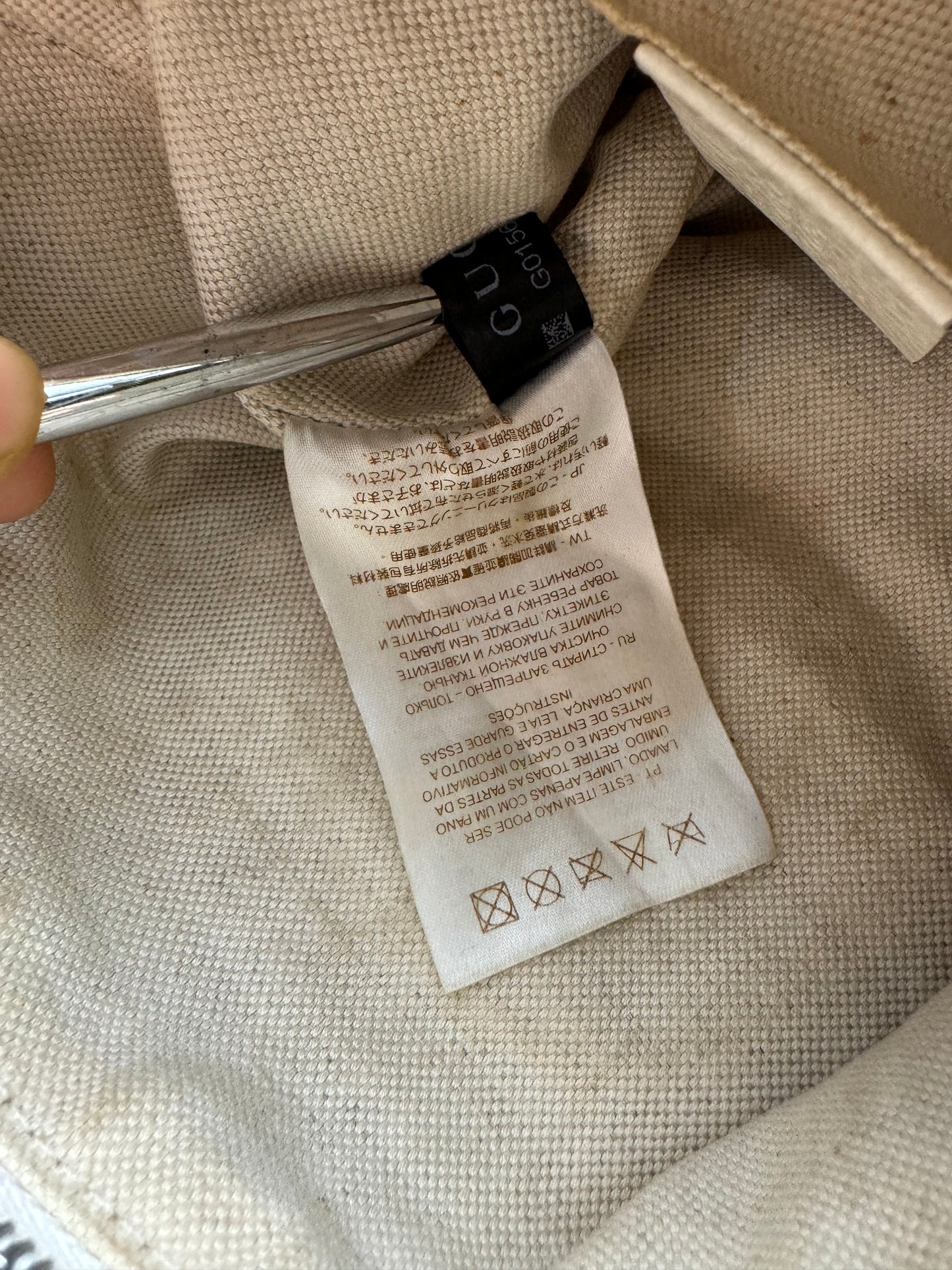 Authentic Gucci Soho Kid White Leather Small Tote