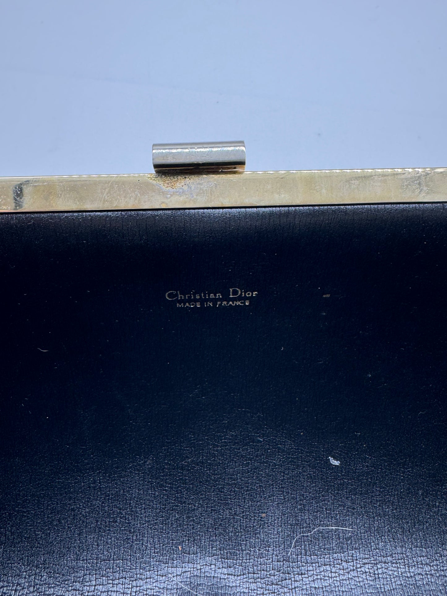 Authentic Christian Dior Black Trotter Jacquard Cloth Clutch