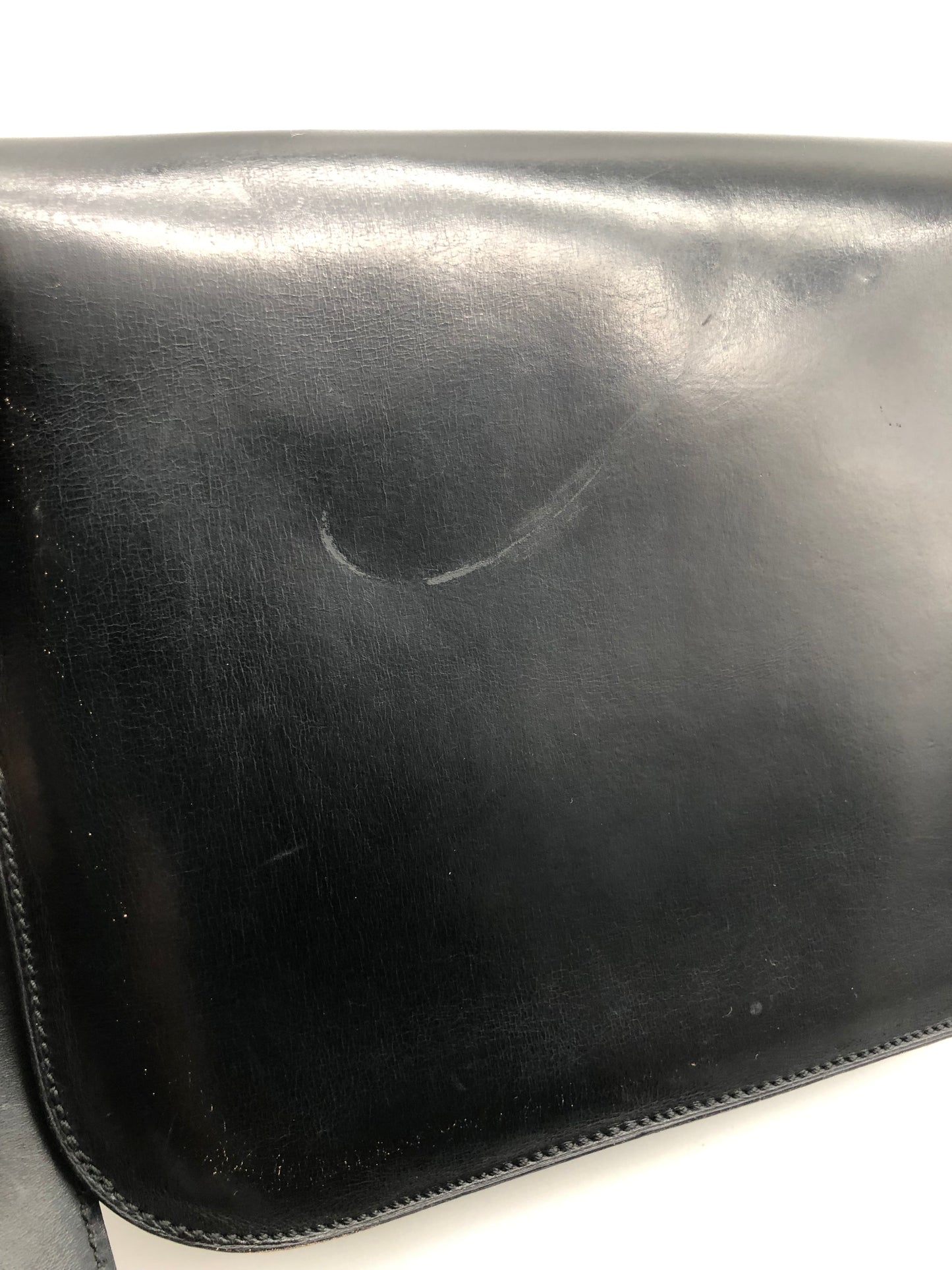Authentic Celine Vintage Black Leather Shoulder Bag