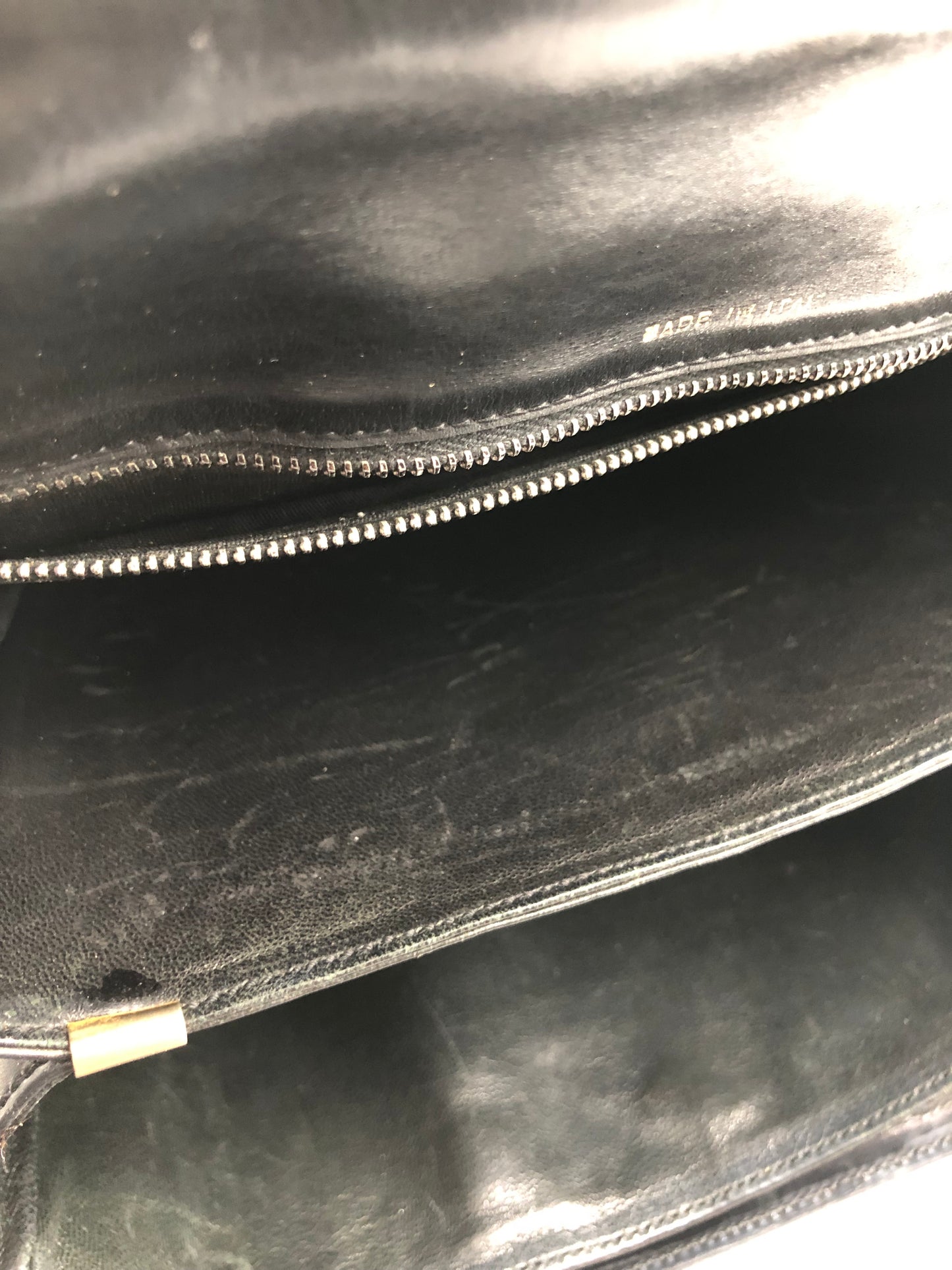 Authentic Celine Vintage Black Leather Shoulder Bag