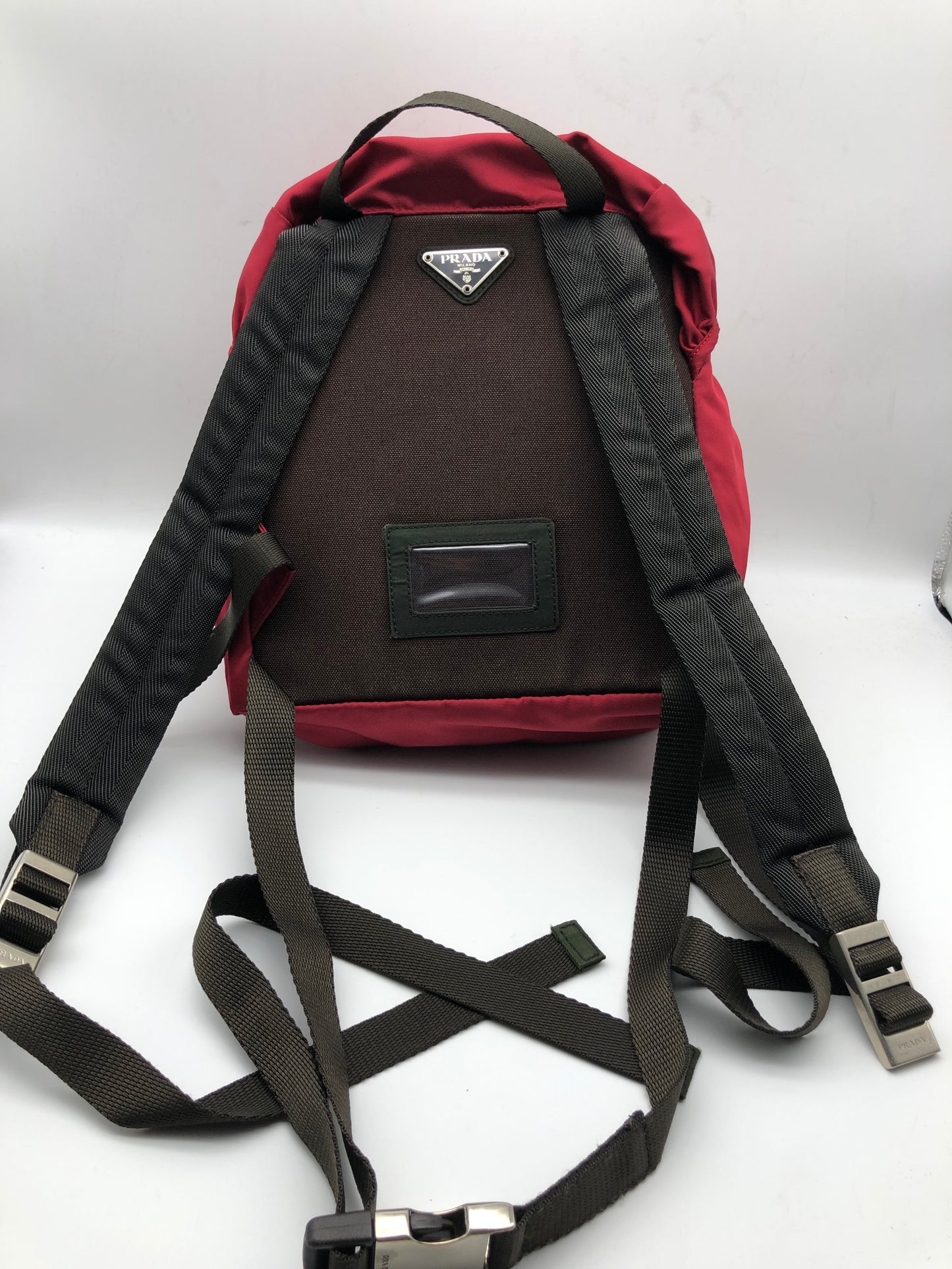 Authentic Prada Red Nylon Medium Backpack