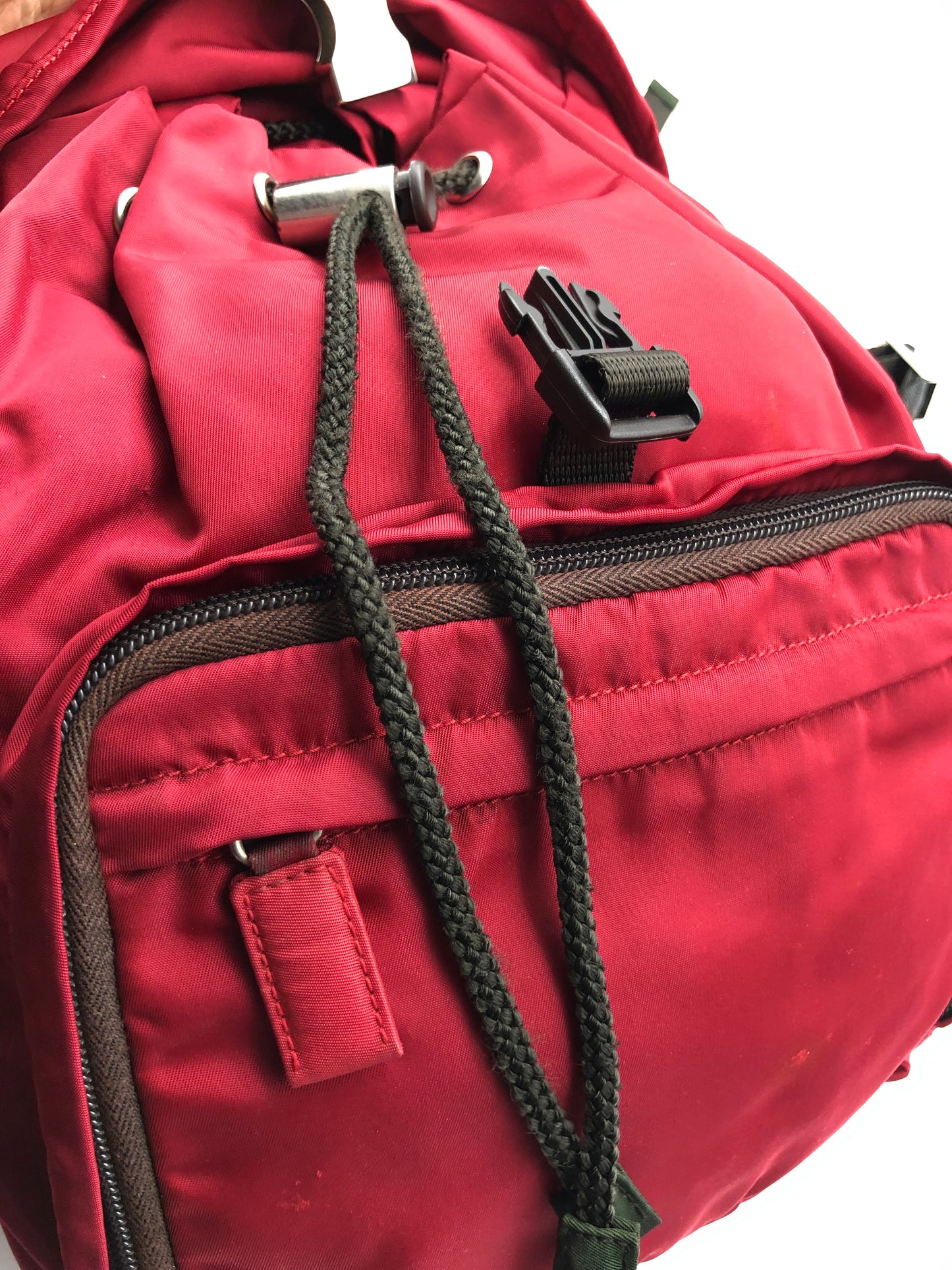 Authentic Prada Red Nylon Medium Backpack