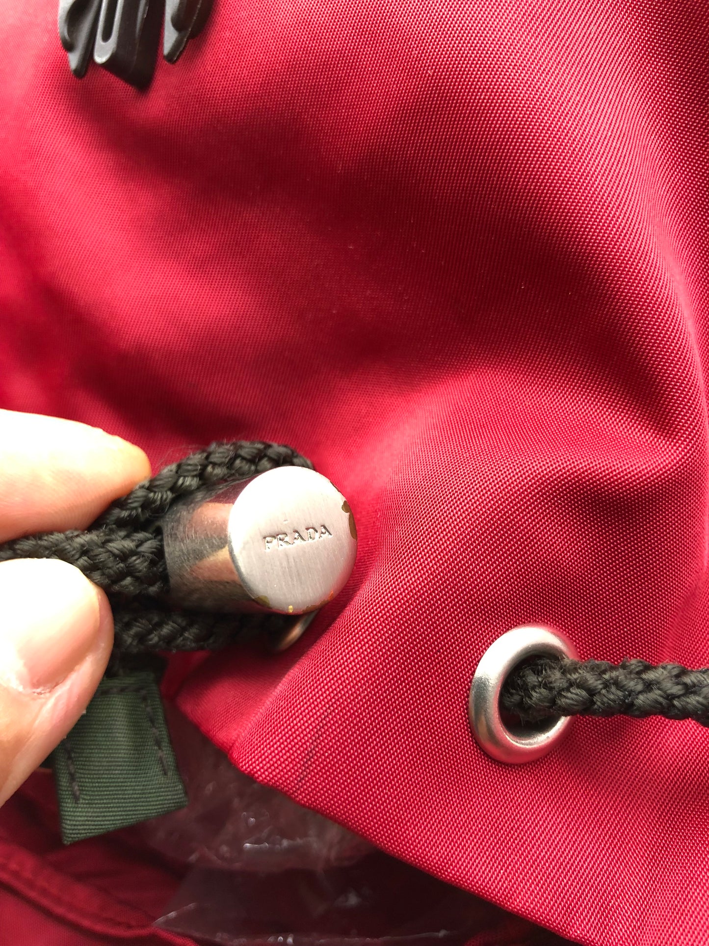 Authentic Prada Red Nylon Medium Backpack