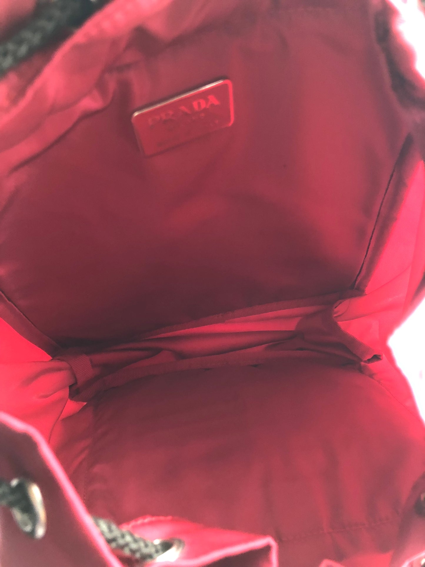 Authentic Prada Red Nylon Medium Backpack