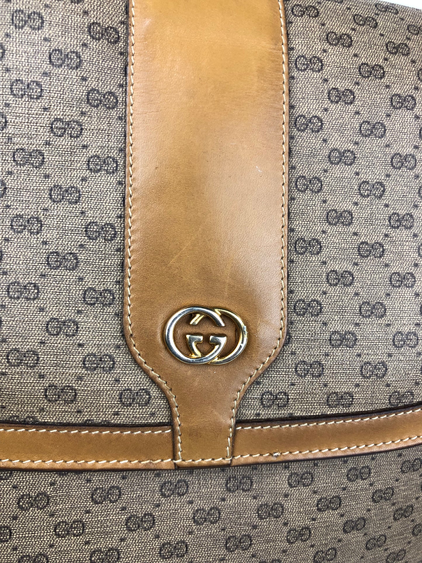 Authentic GUCCI Micro Monogram Coated Canvas Vintage Crossbody Bag