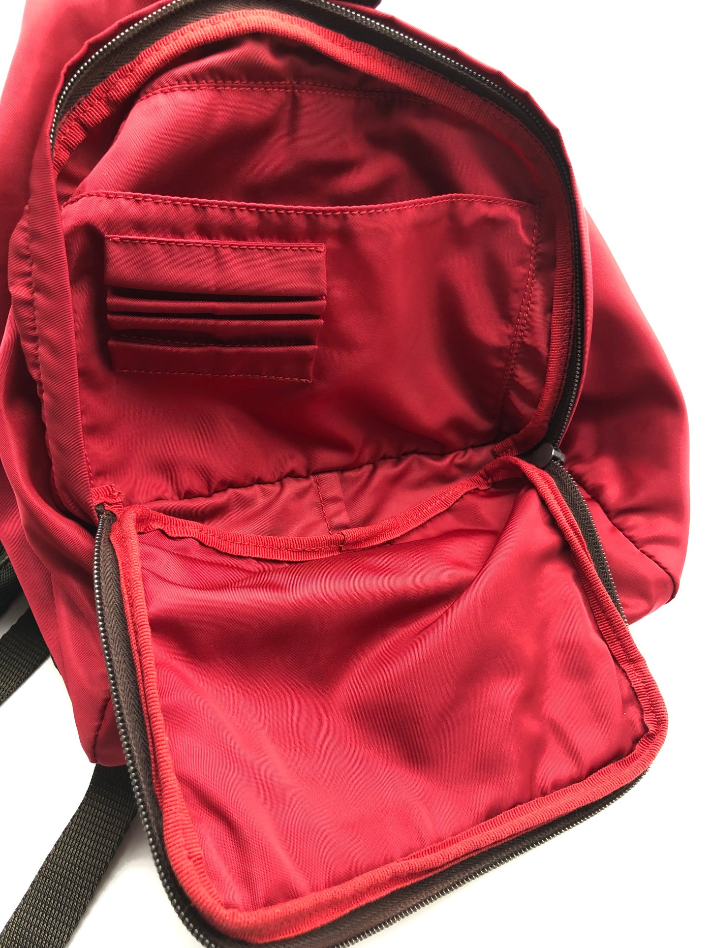 Authentic Prada Red Nylon Medium Backpack
