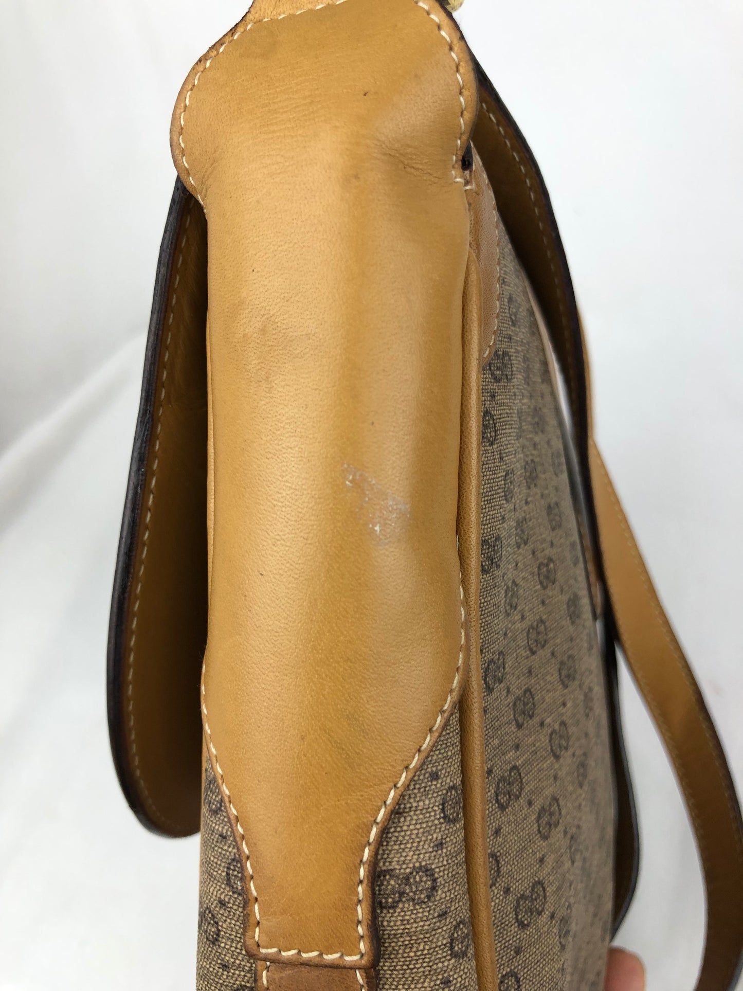 Authentic GUCCI Micro Monogram Coated Canvas Vintage Crossbody Bag