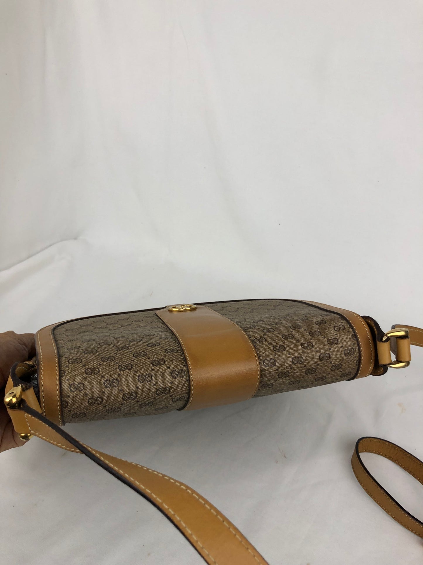 Authentic GUCCI Micro Monogram Coated Canvas Vintage Crossbody Bag