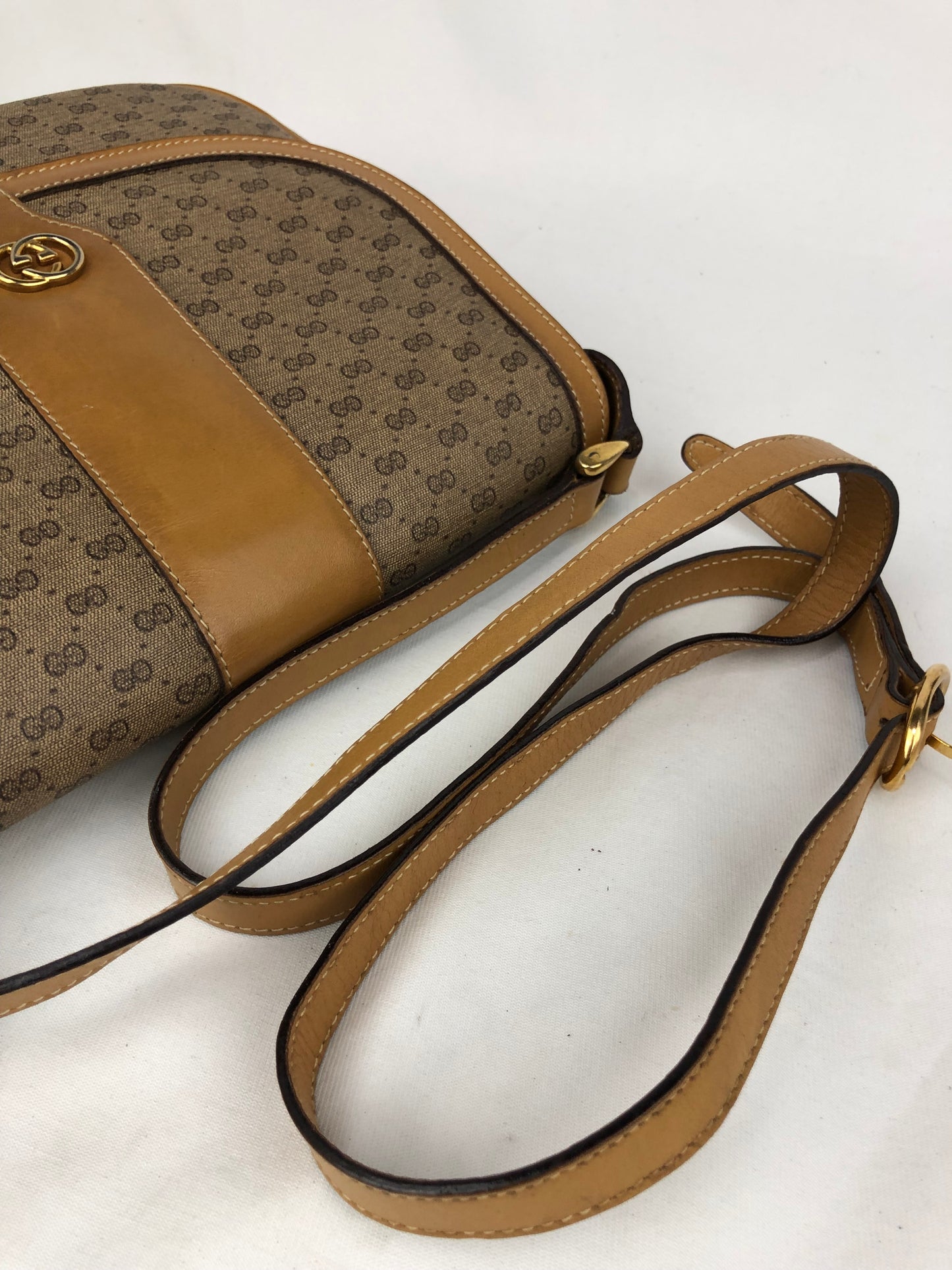 Authentic GUCCI Micro Monogram Coated Canvas Vintage Crossbody Bag