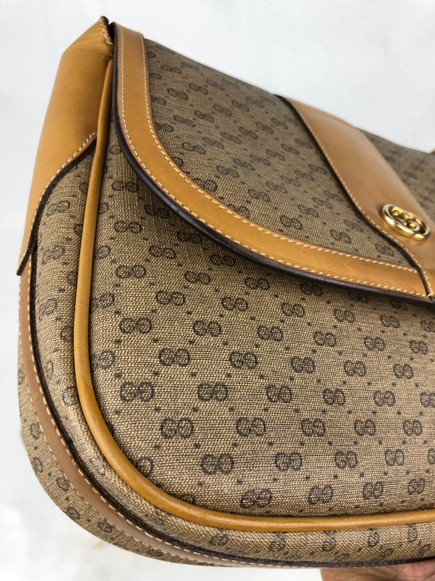 Authentic GUCCI Micro Monogram Coated Canvas Vintage Crossbody Bag