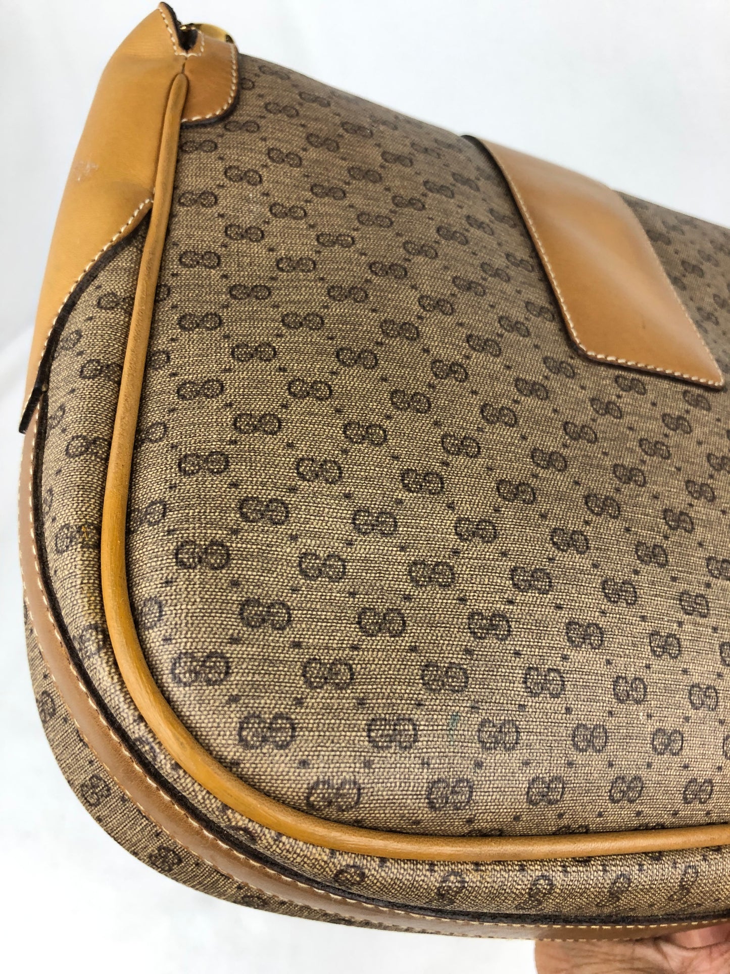 Authentic GUCCI Micro Monogram Coated Canvas Vintage Crossbody Bag