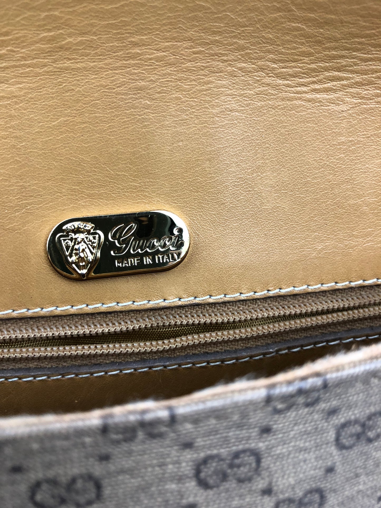 Authentic GUCCI Micro Monogram Coated Canvas Vintage Crossbody Bag