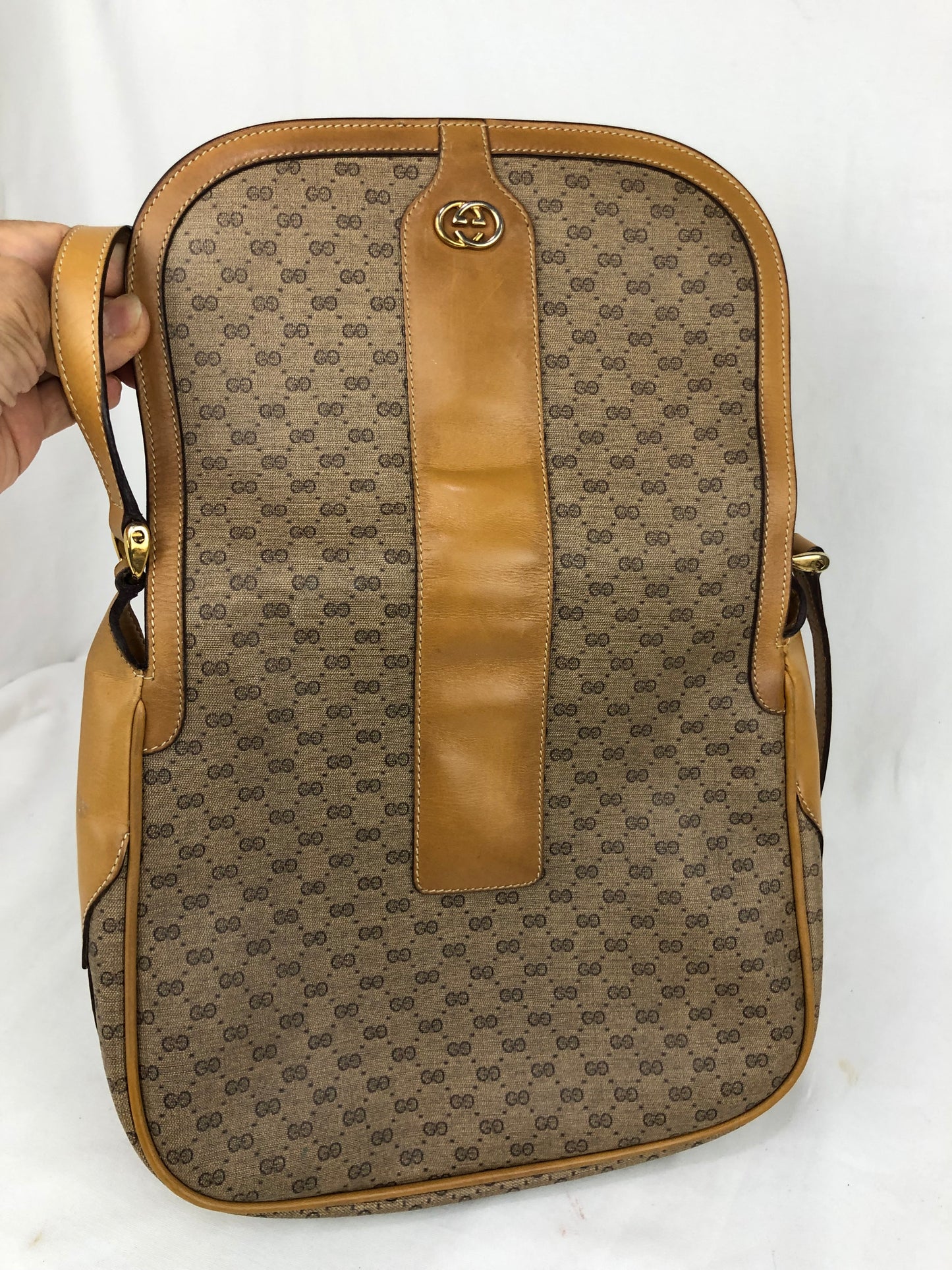 Authentic GUCCI Micro Monogram Coated Canvas Vintage Crossbody Bag