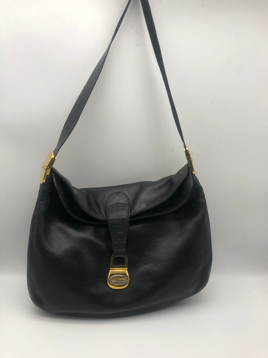 Authentic GUCCI Black Lamb Skin Leather Hobo Shoulder Bag