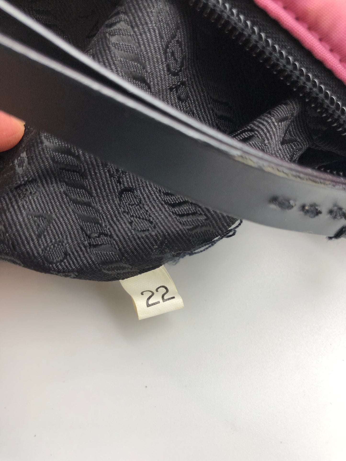 Authentic Prada Cosmetic Clutch Shocking Pink Quilted Nylon Added Strap Crossbody Shoulder Bag