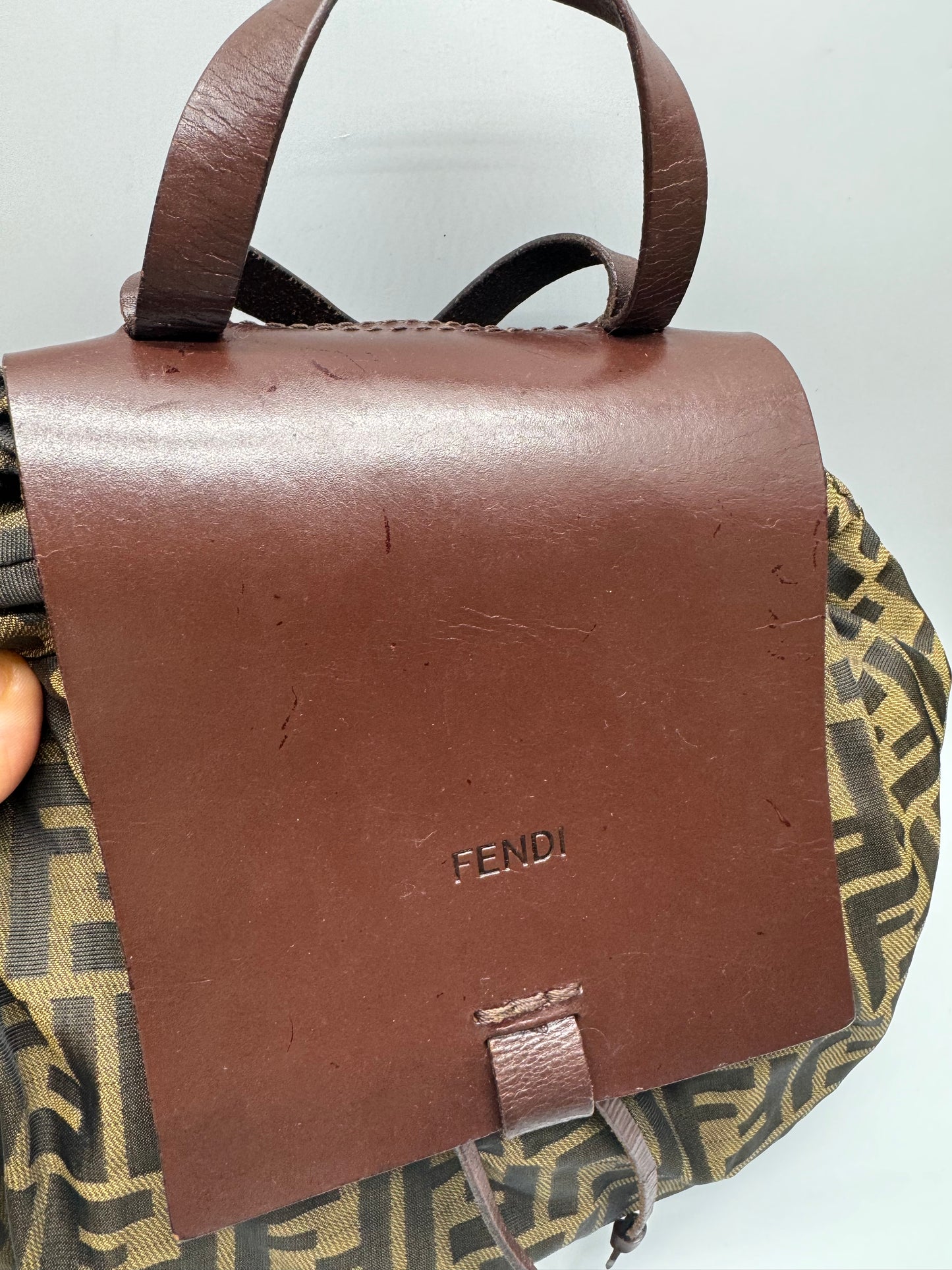 Authentic Fendi Vintage FF Zucca Cloth Backpack
