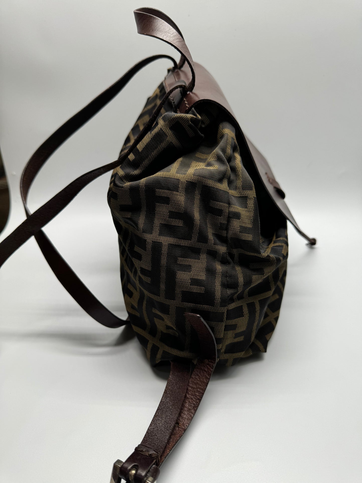 Authentic Fendi Vintage FF Zucca Cloth Backpack