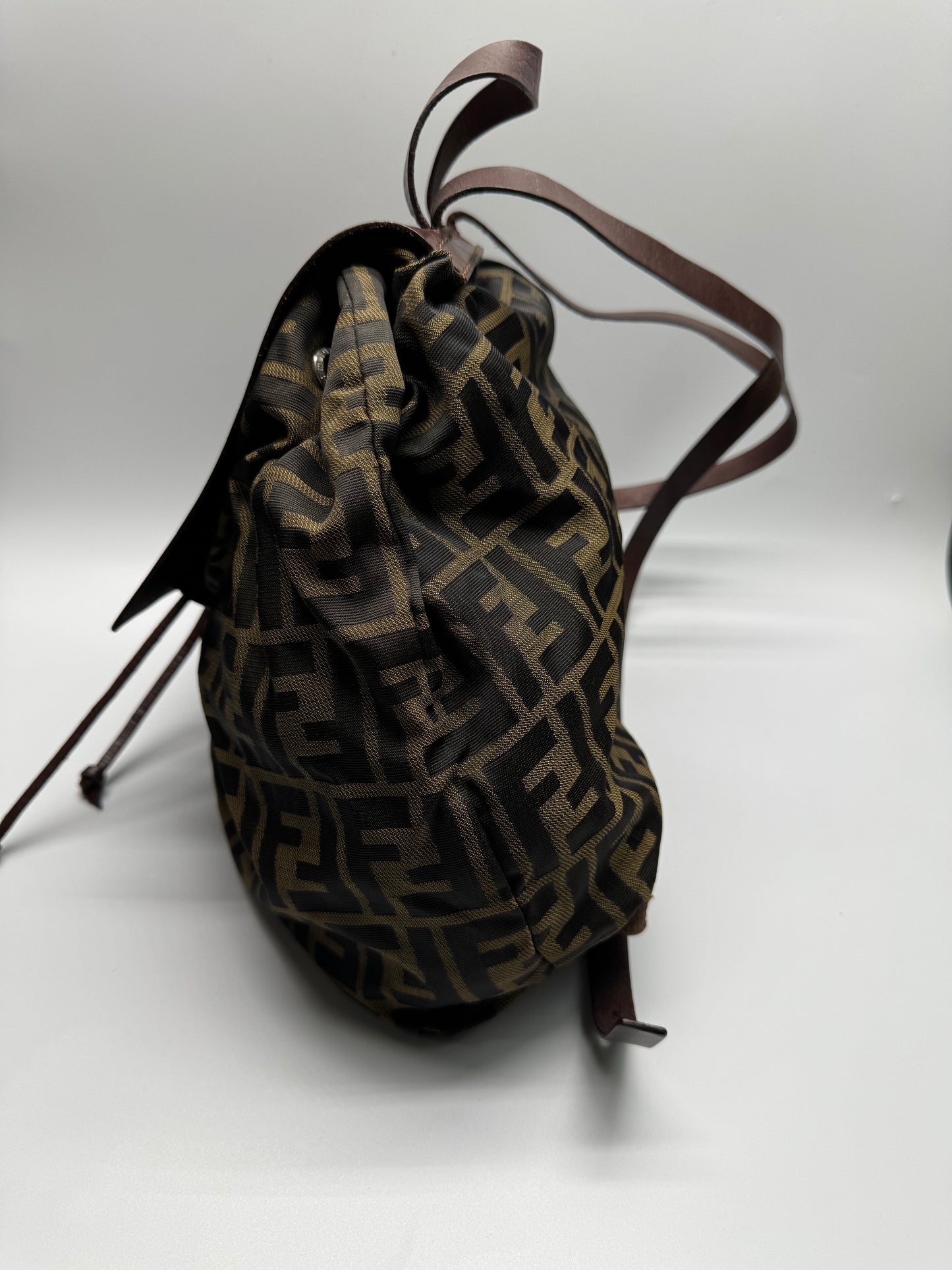 Authentic Fendi Vintage FF Zucca Cloth Backpack