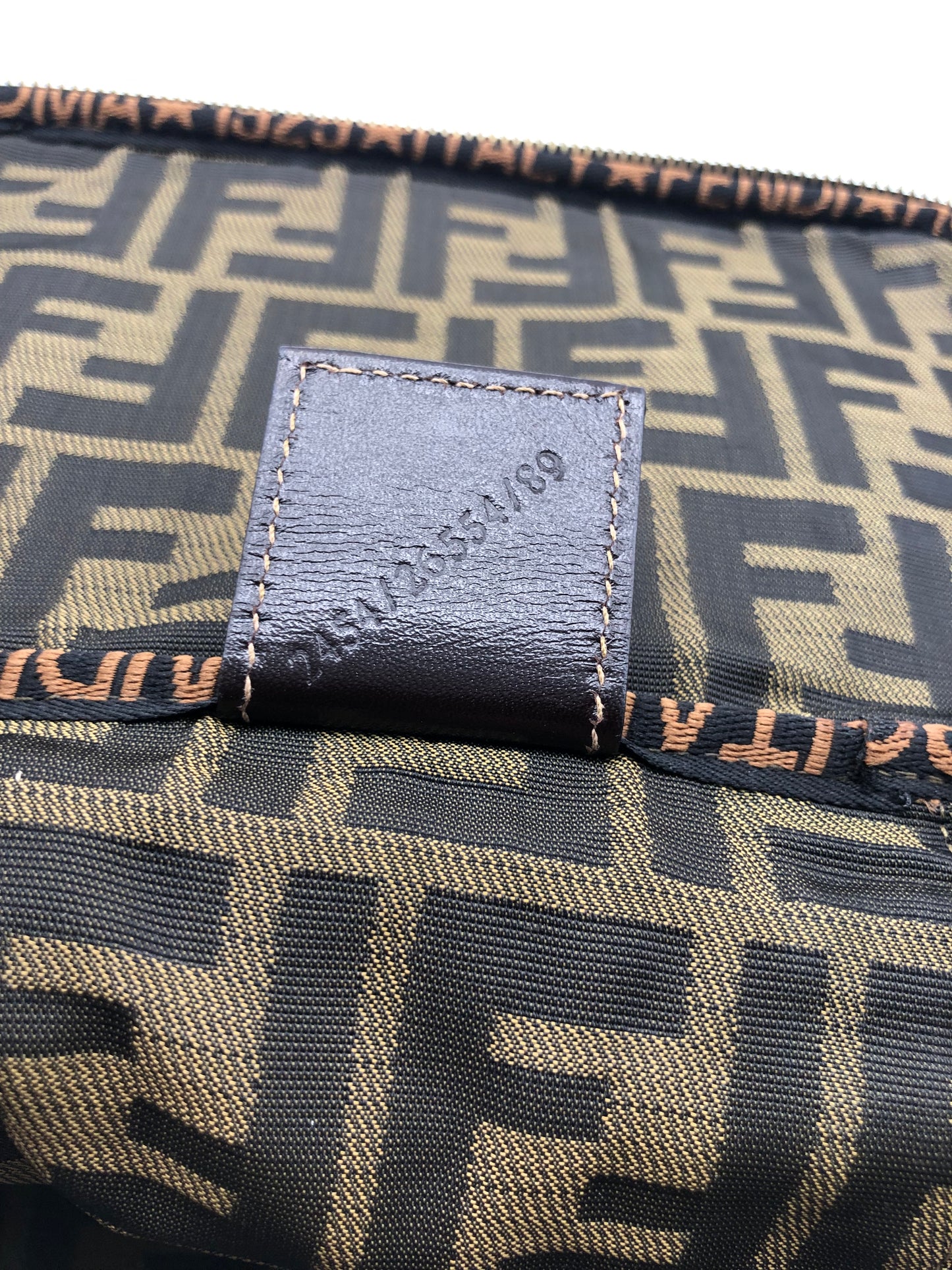 Authentic Fendi Vanity Makeup Foldable Pouch Brown FF Zucca Handbag
