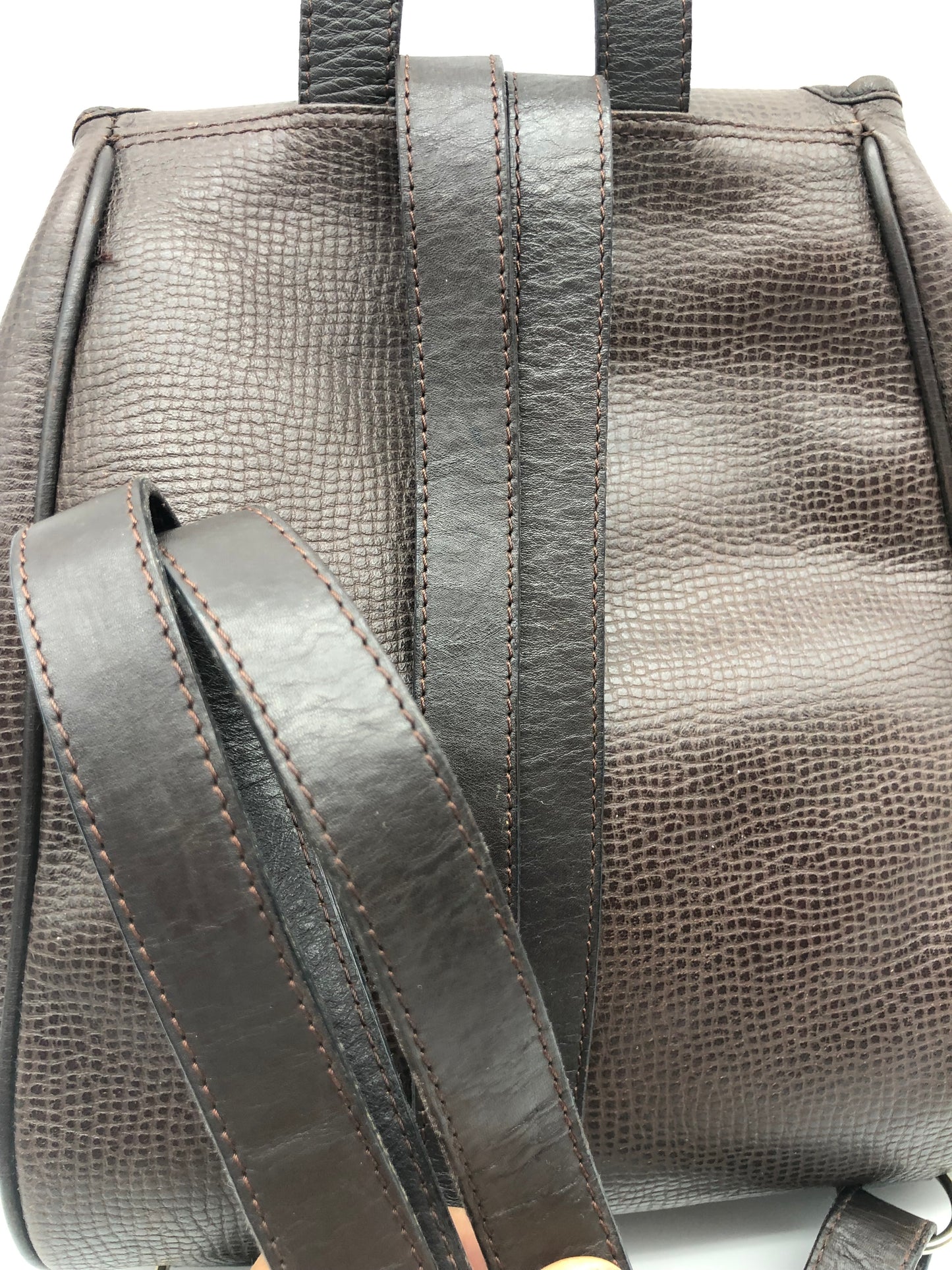 Authentic Christian Dior Dark Brown Leather Backpack