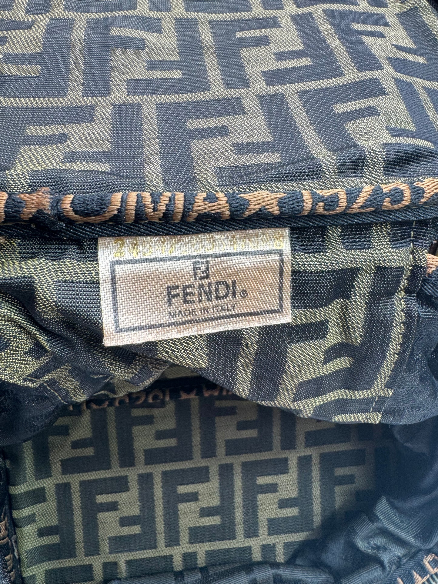 Authentic Fendi Vanity Makeup Foldable Pouch Brown FF Zucca Handbag