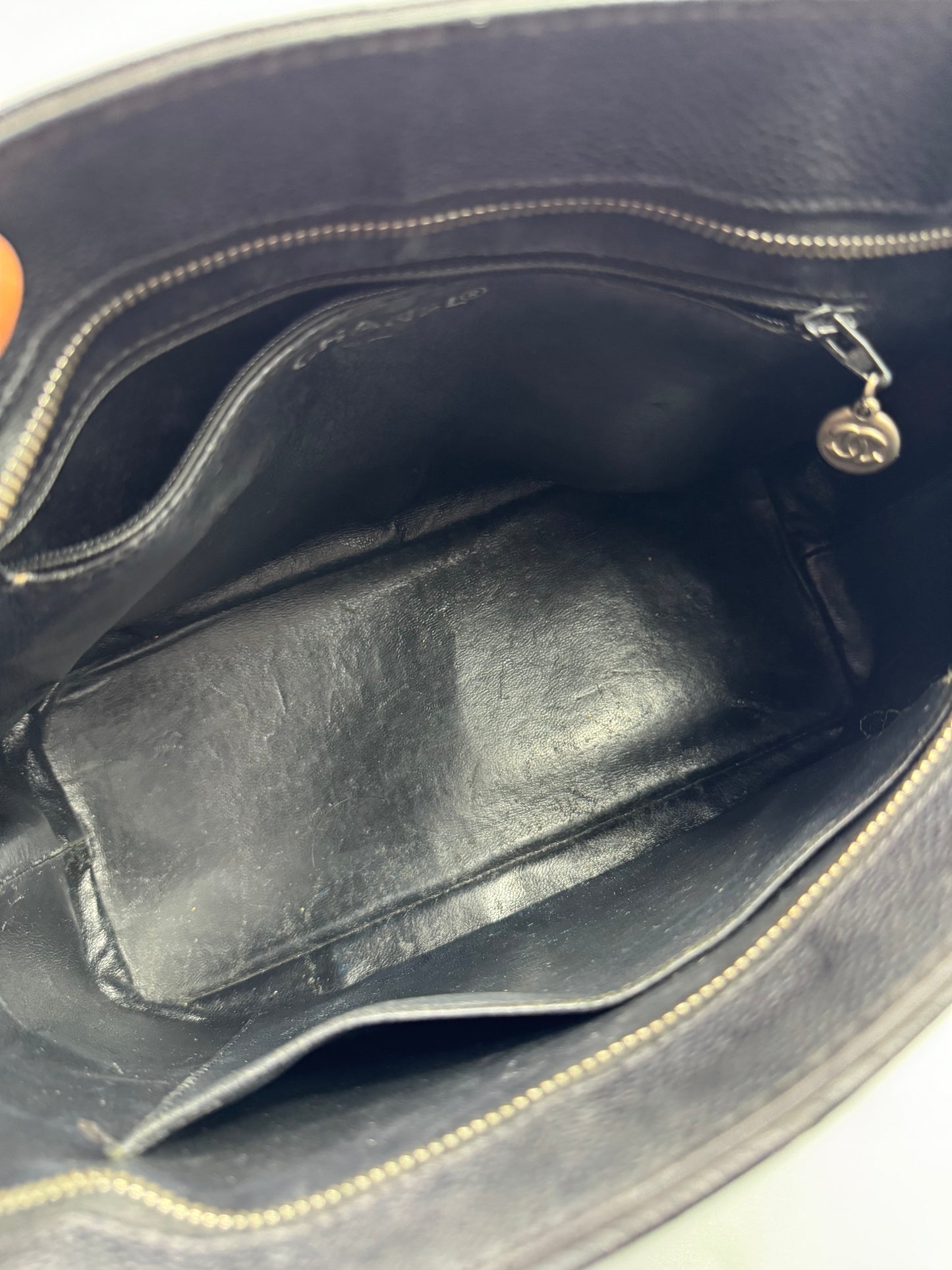 Authentic Chanel Black Matt Caviar Medallion Tote