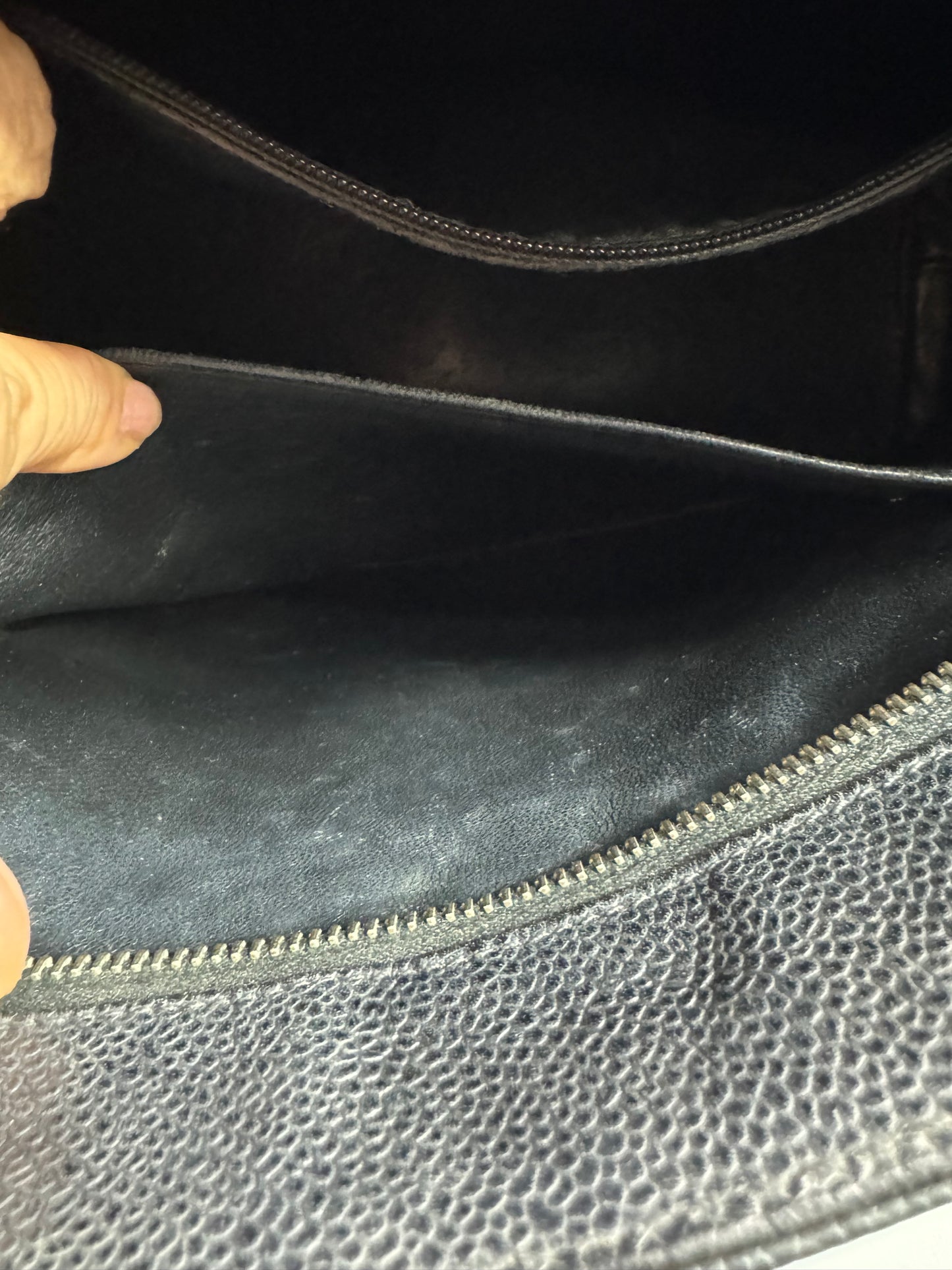 Authentic Chanel Black Matt Caviar Medallion Tote