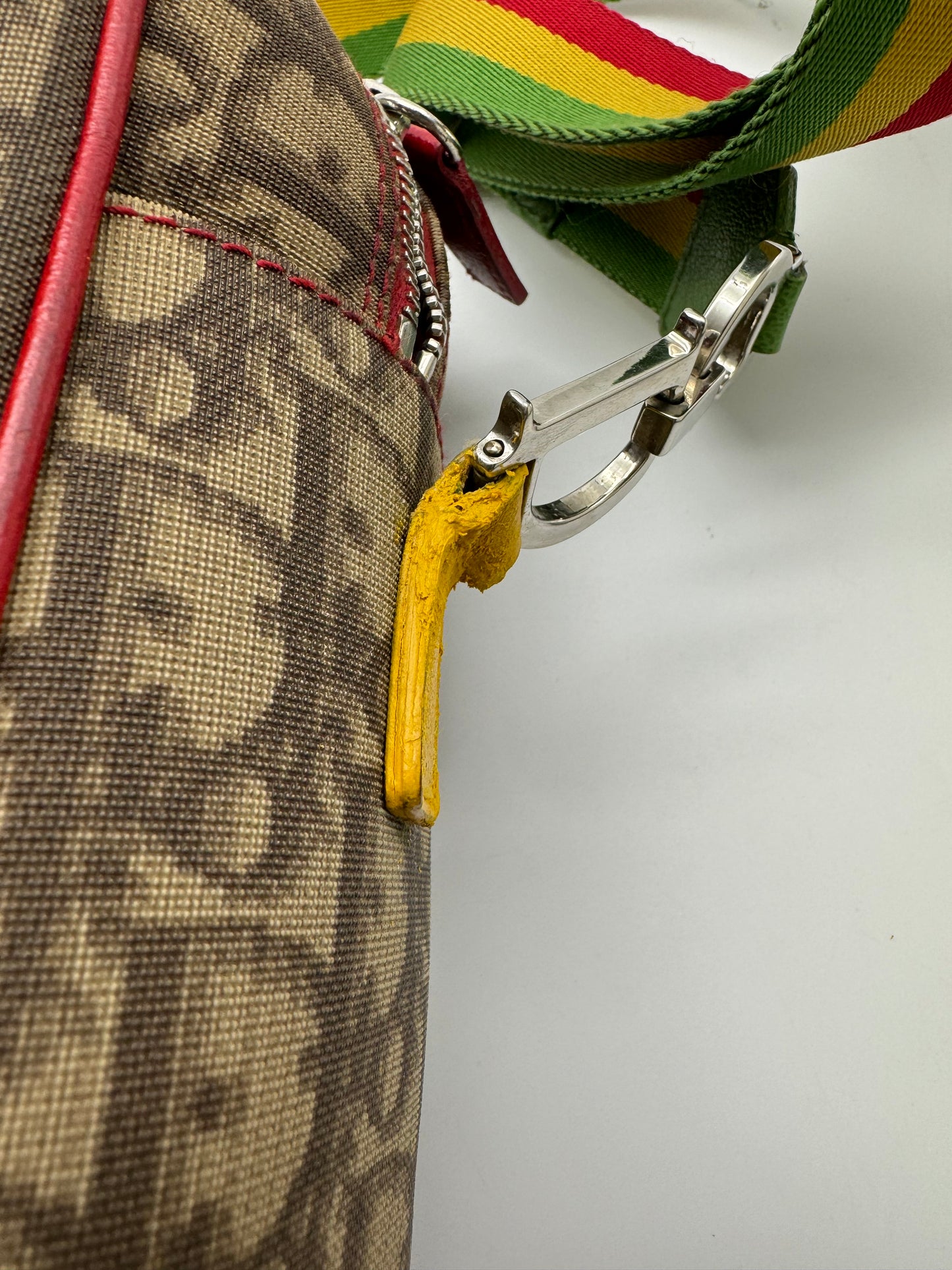 Authentic Christian Dior Rasta Trotter No.2 Coated Canvas Messenger Bag