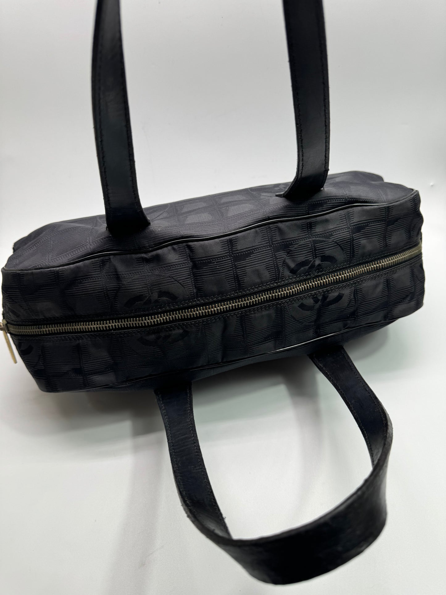 Authentic Chanel Black Traveline Mini Bowling Bag