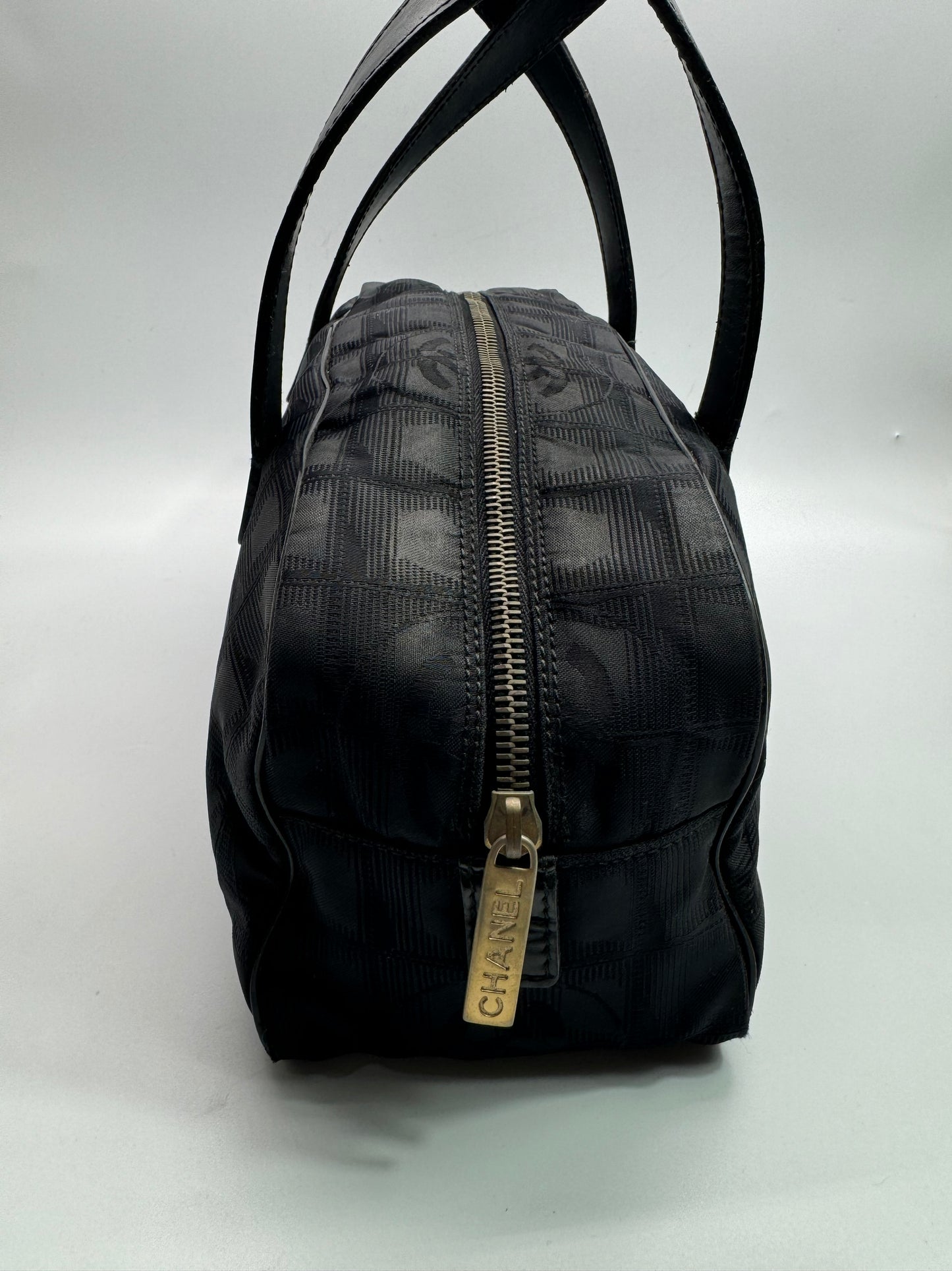 Authentic Chanel Black Traveline Mini Bowling Bag