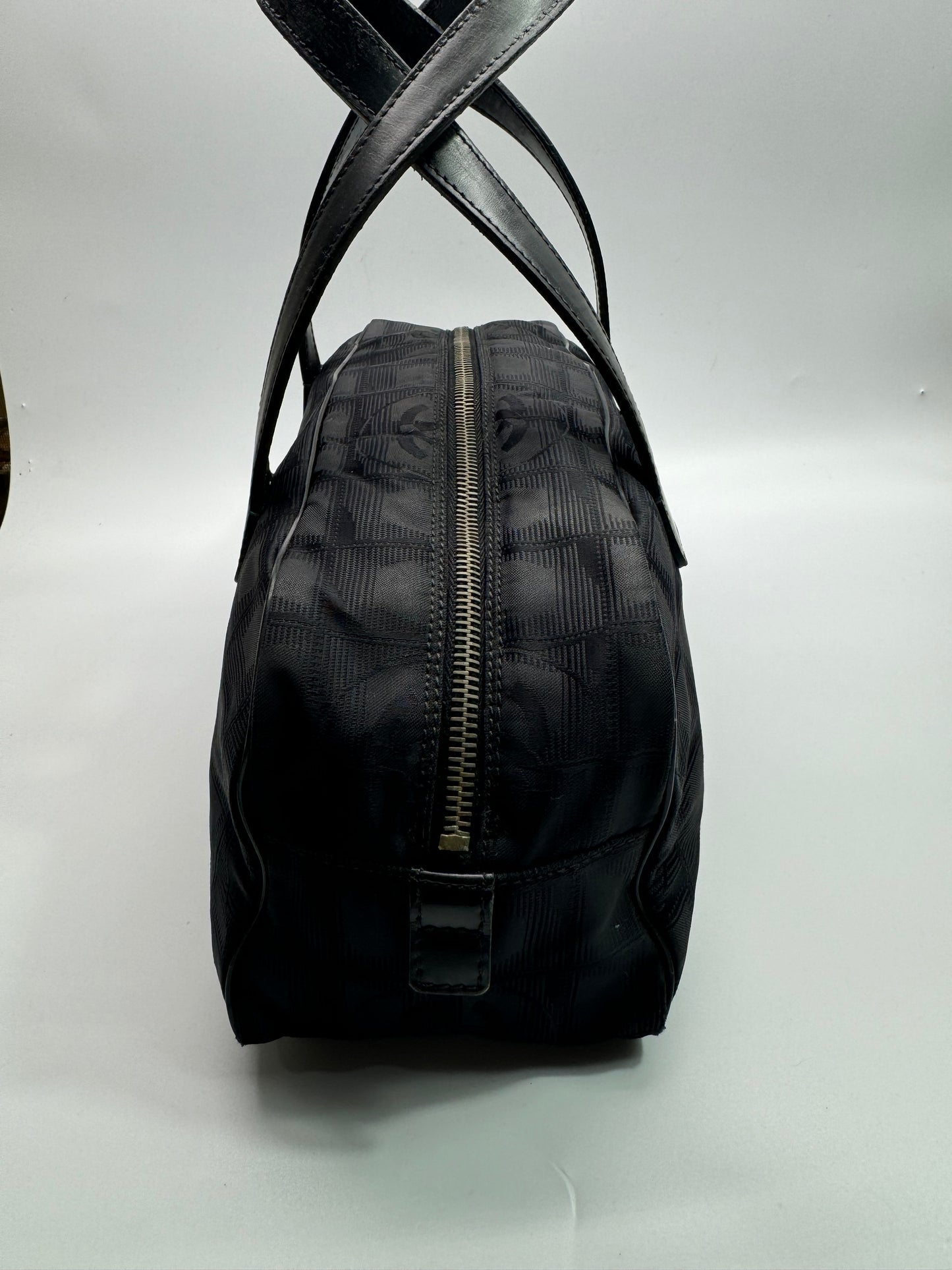 Authentic Chanel Black Traveline Mini Bowling Bag