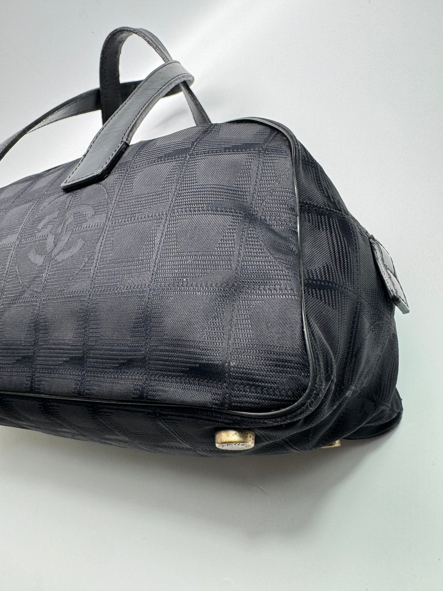 Authentic Chanel Black Traveline Mini Bowling Bag