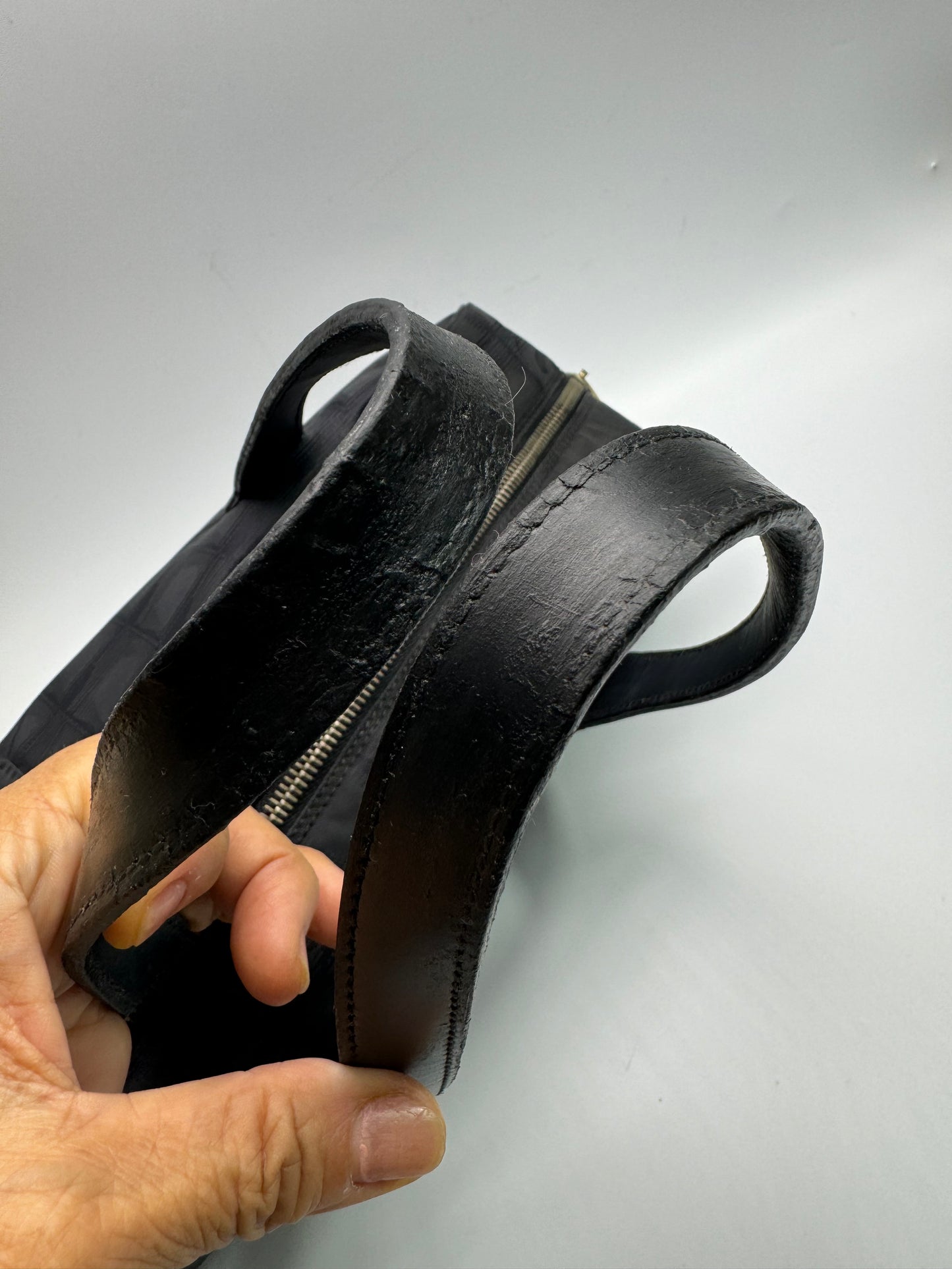 Authentic Chanel Black Traveline Mini Bowling Bag
