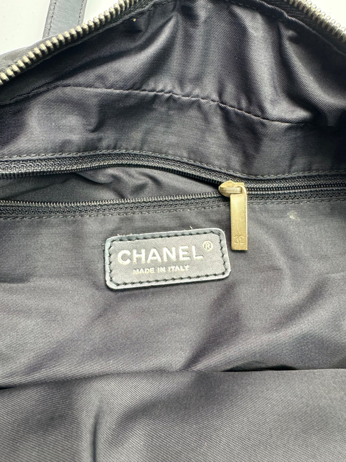 Authentic Chanel Black Traveline Mini Bowling Bag
