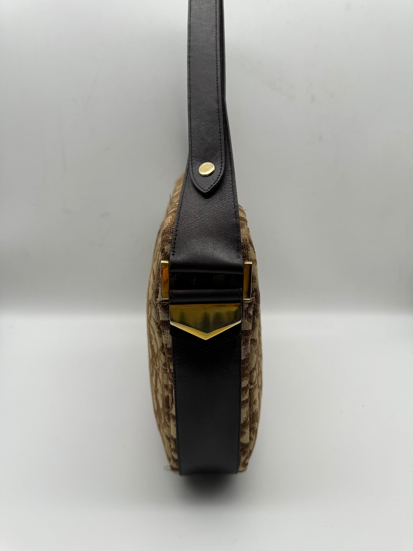 Authentic Christian Dior Brown Trotter Shoulder Handbag