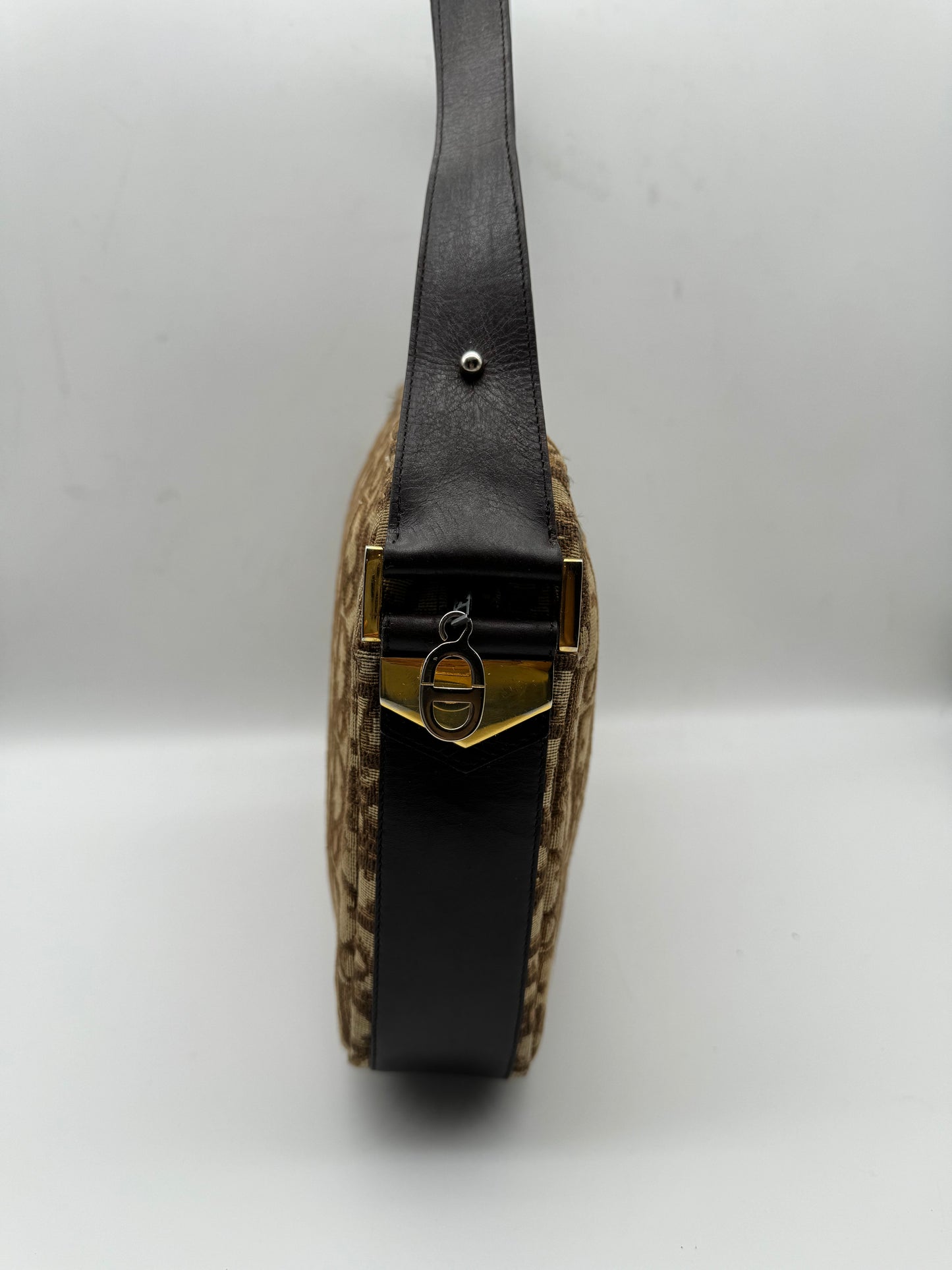 Authentic Christian Dior Brown Trotter Shoulder Handbag