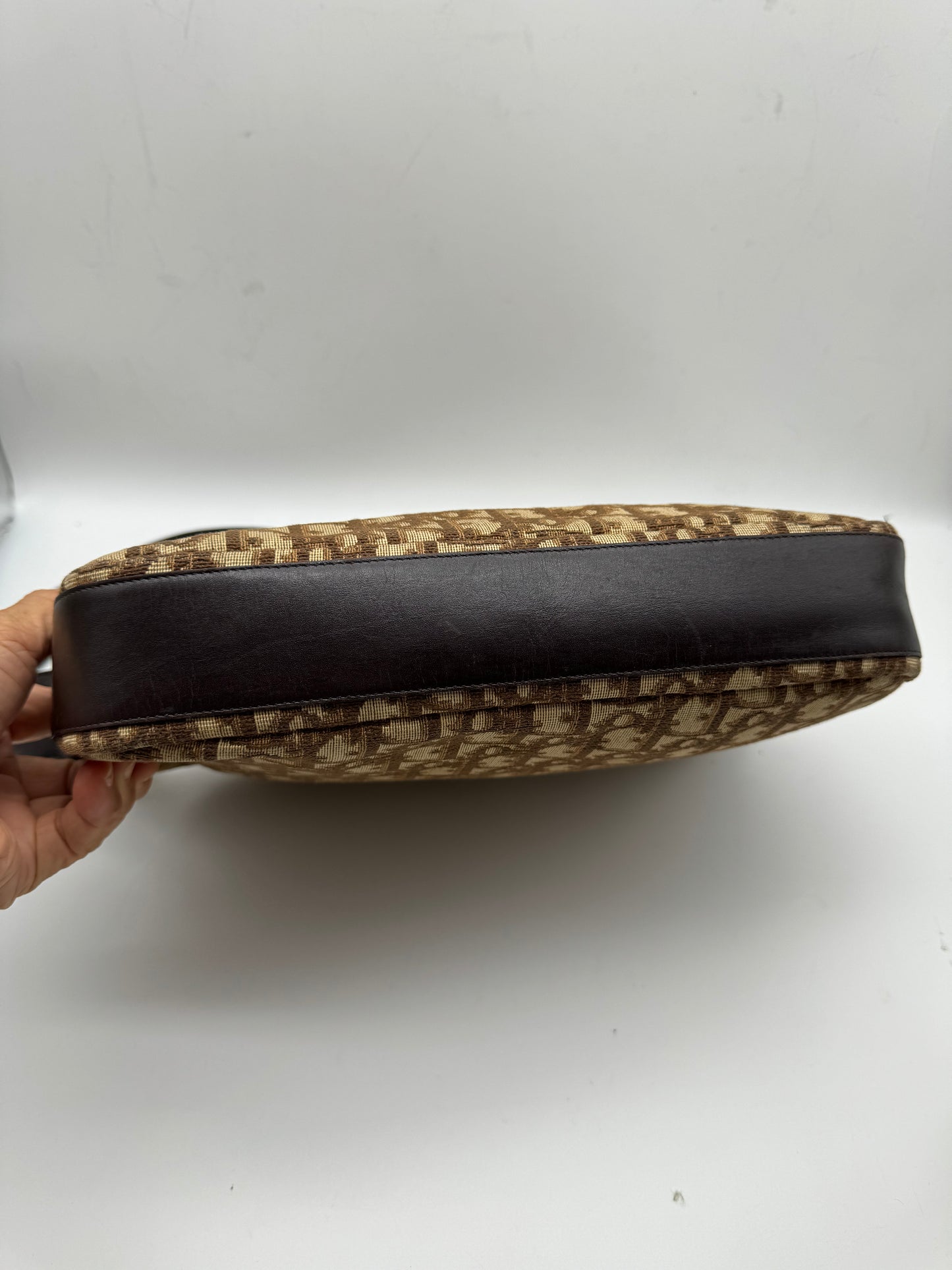 Authentic Christian Dior Brown Trotter Shoulder Handbag