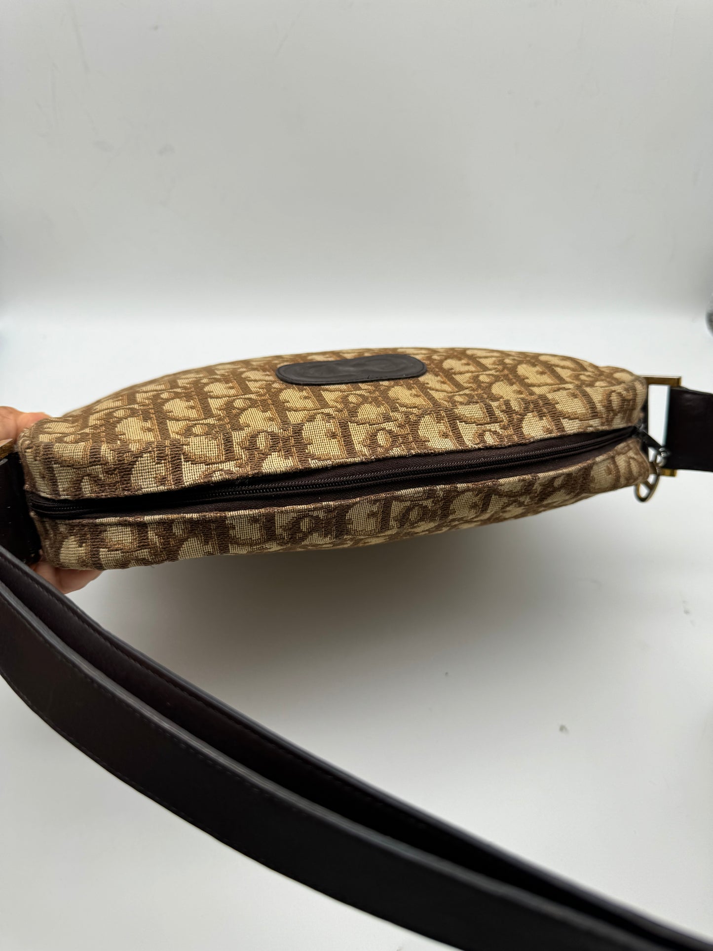 Authentic Christian Dior Brown Trotter Shoulder Handbag