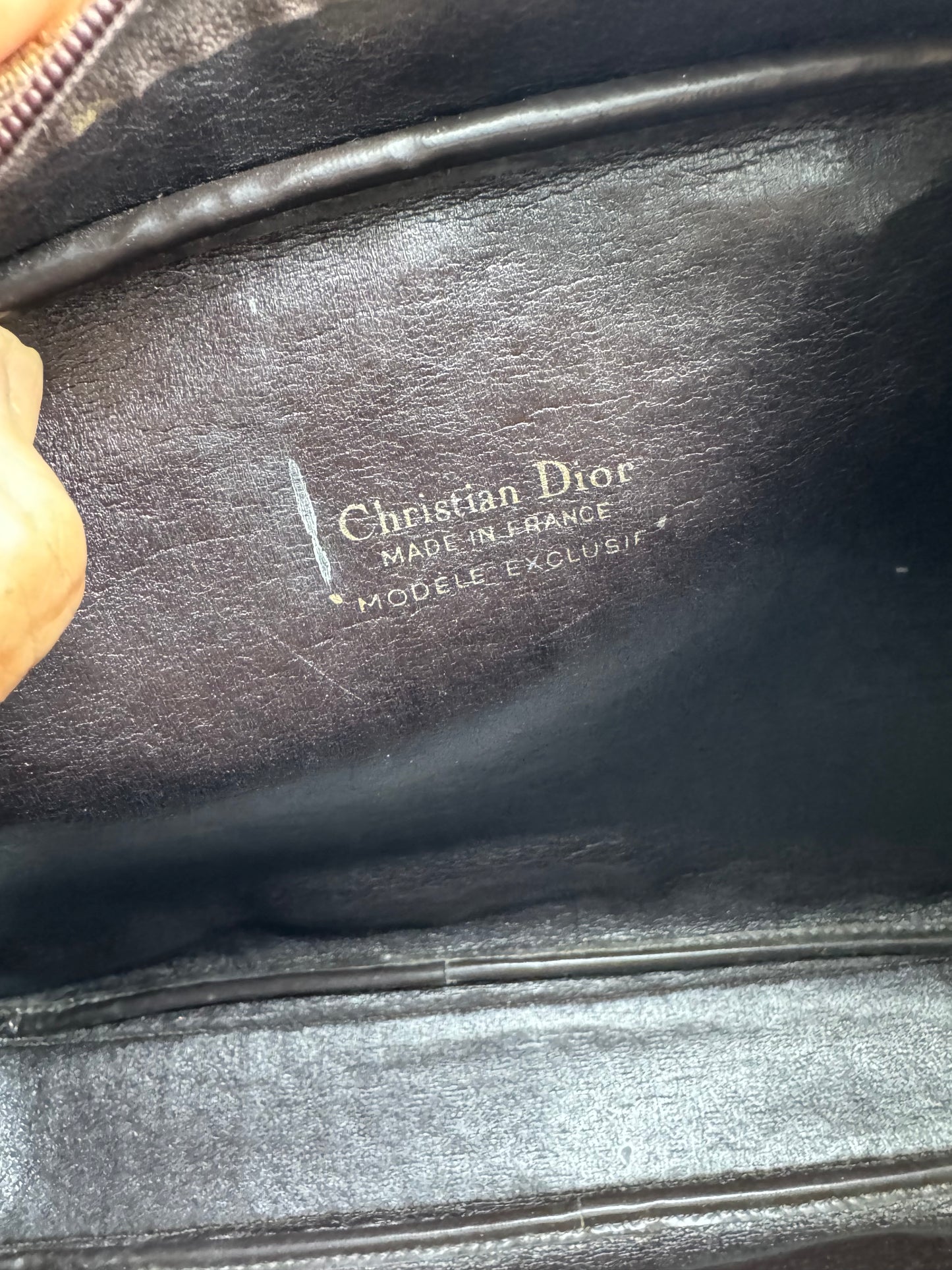 Authentic Christian Dior Brown Trotter Shoulder Handbag