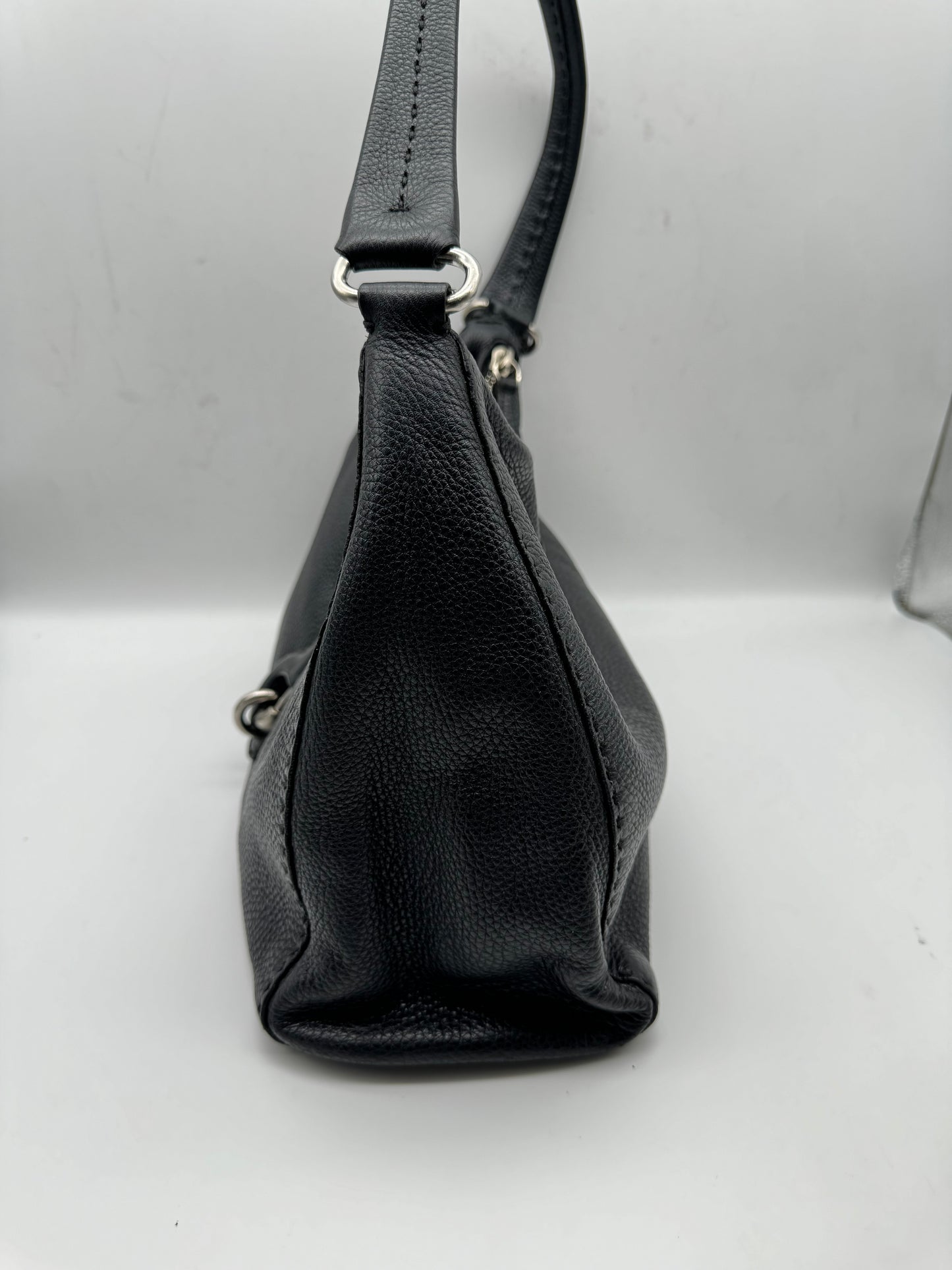 Authentic Prada Black Vitello Daino Leather Hobo Shoulder Bag