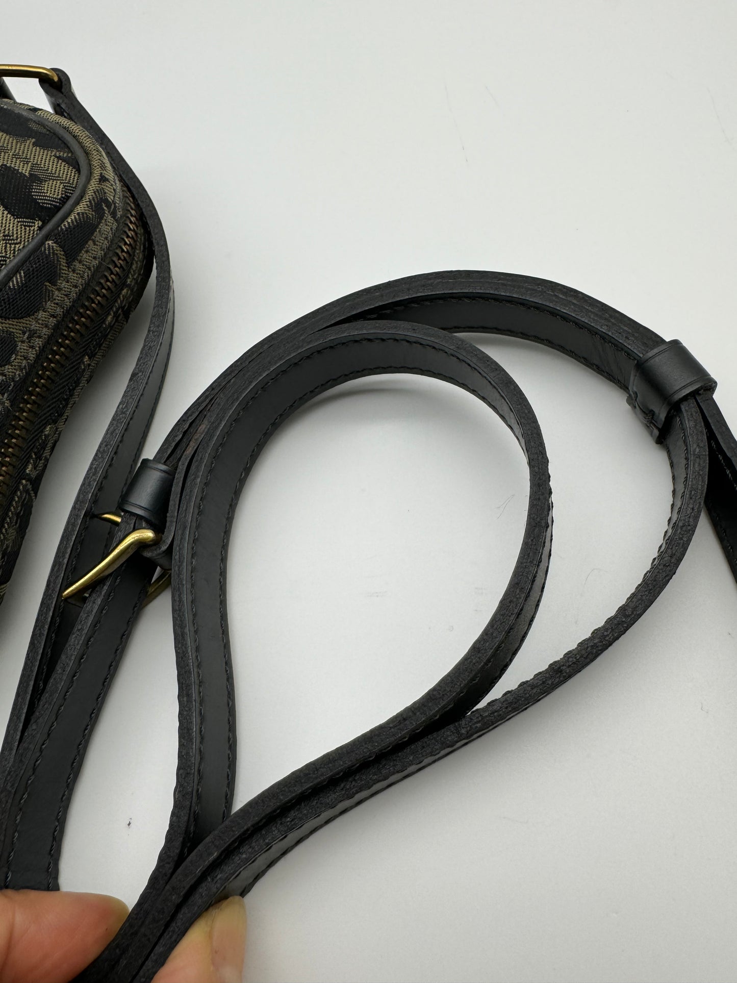 Authentic Dior Oblique Navy Blue & Gray Cloth Crossbody Bag