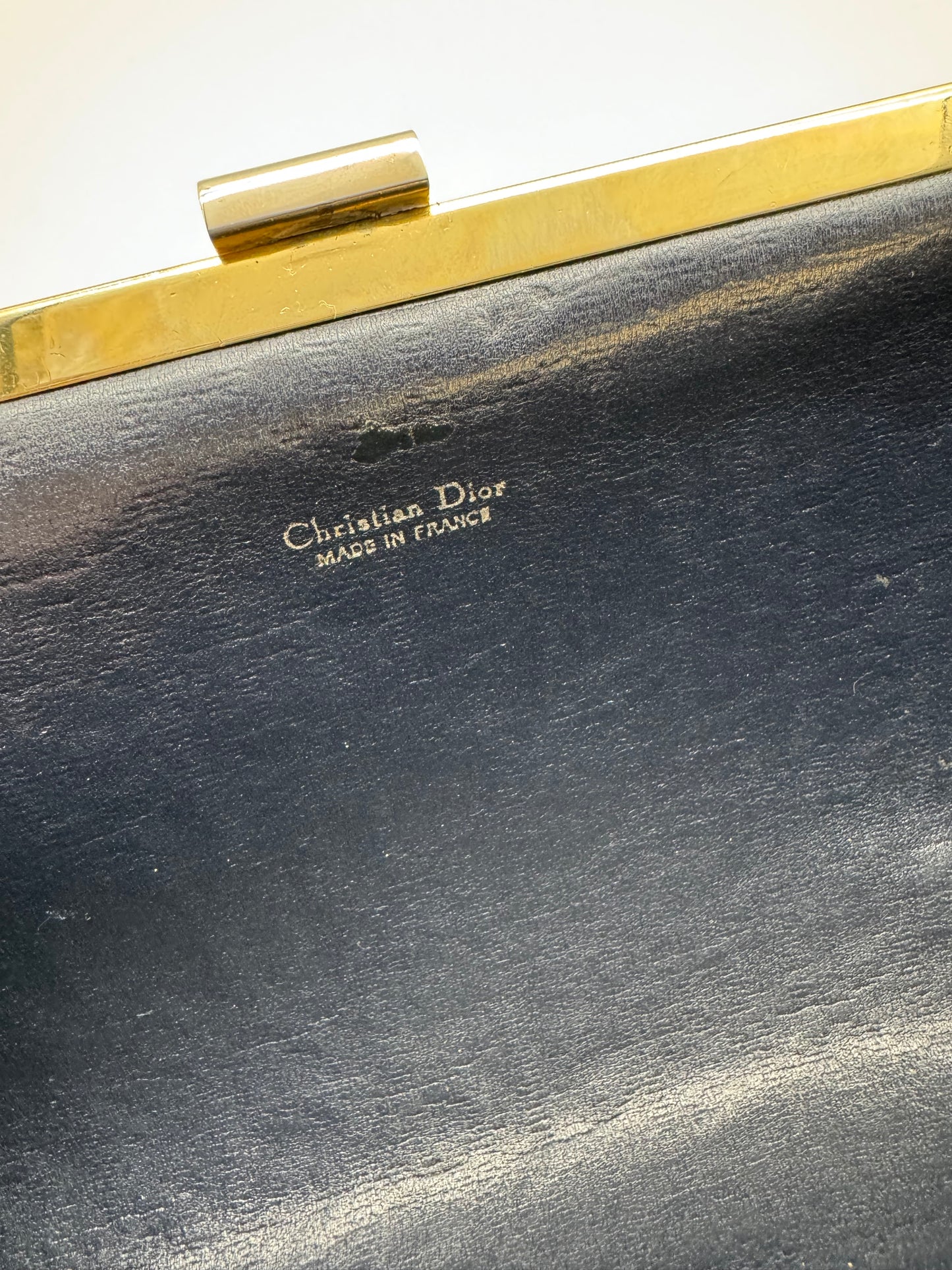 Authentic Dior Vintage Trotter Kiss-Lock Clutch Added Strap Shoulder Bag