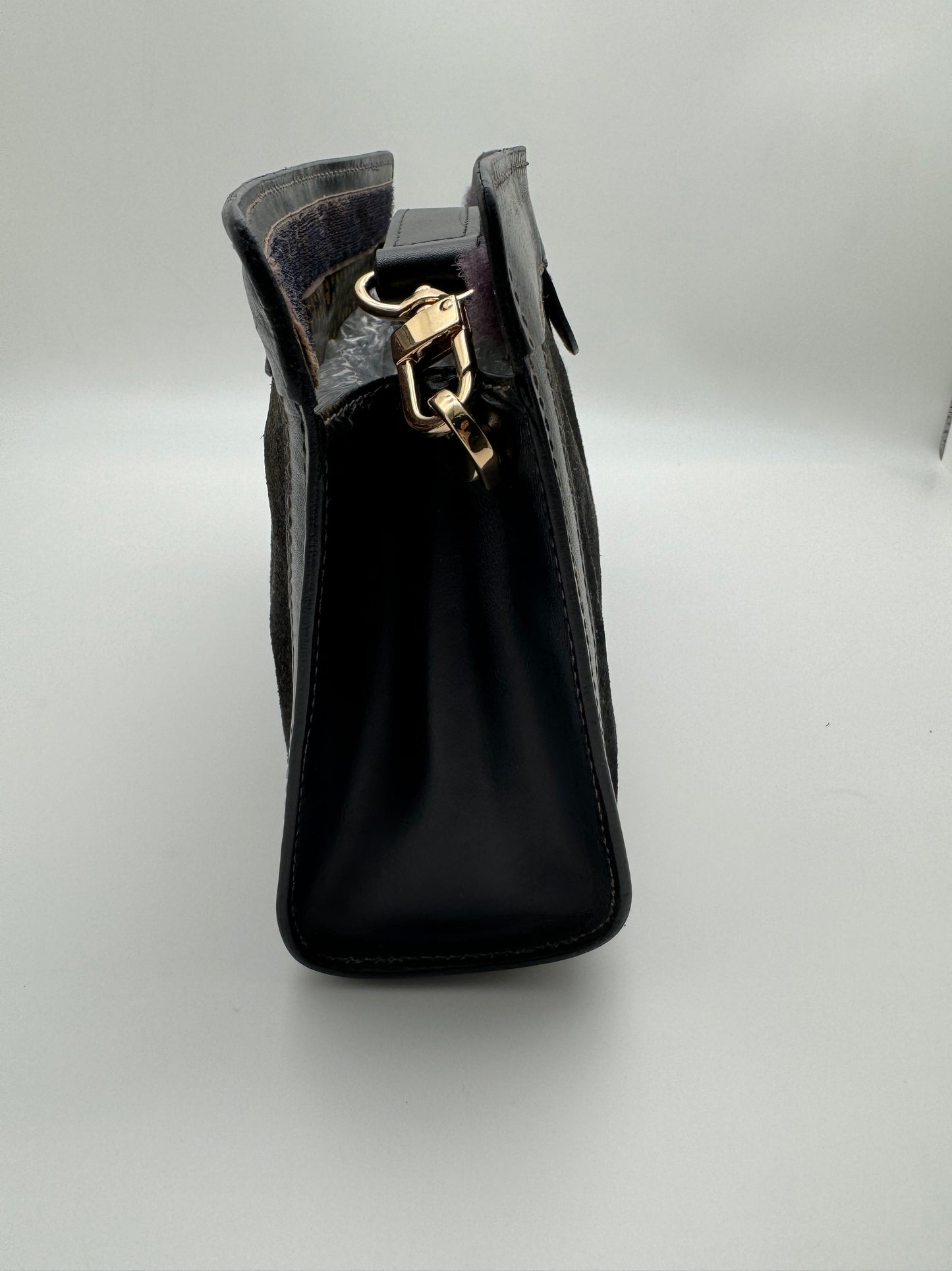 Authentic GUCCI Black Suede Clutch Added Strap Shoulder Bag