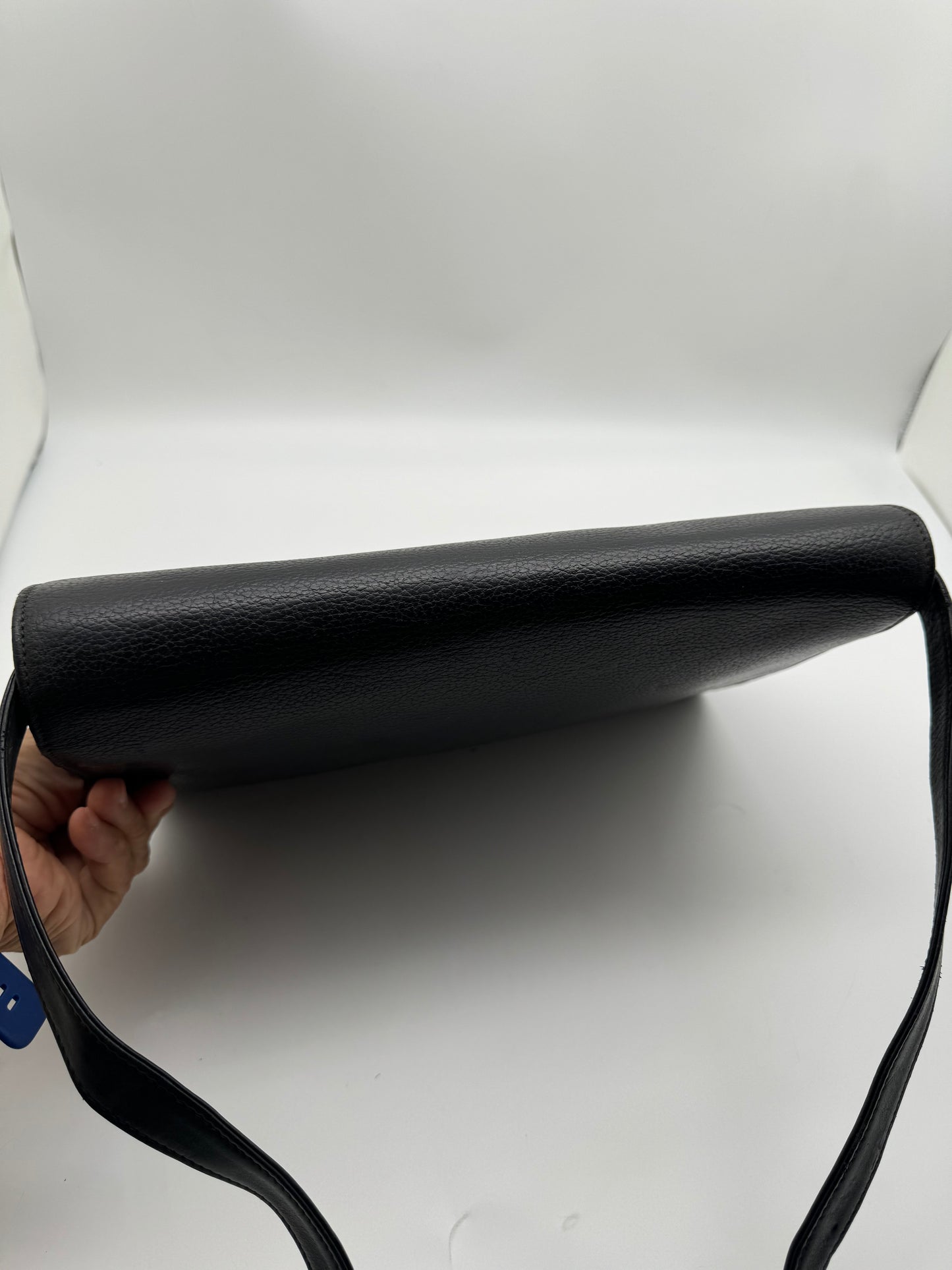Authentic GUCCI Vintage Horsebit Black Leather Shoulder Bag